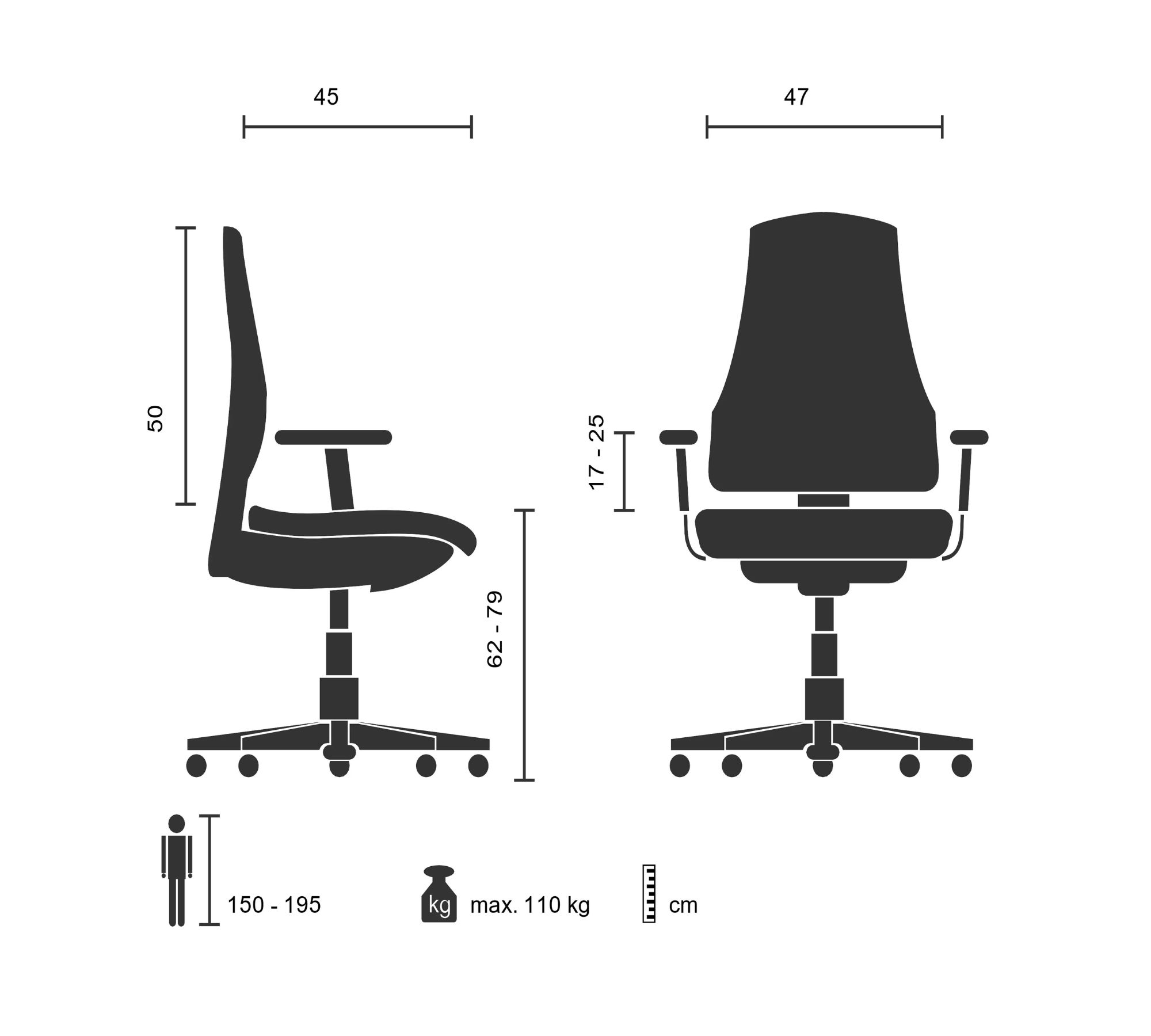 Bürostuhl TOP WORK 77 657550 Fußstütze