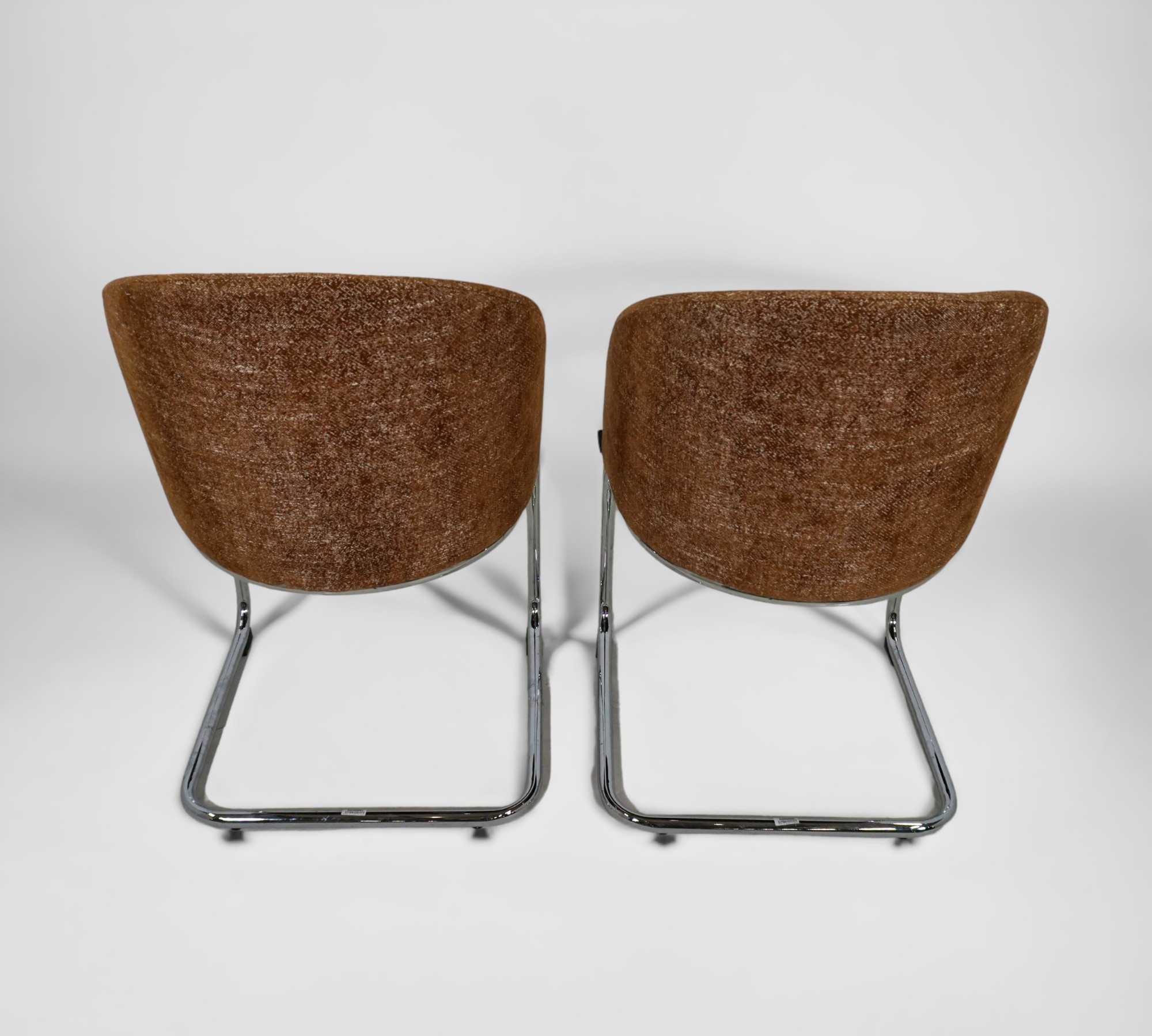 2x Esszimmerstuhl Textil Metall Braun