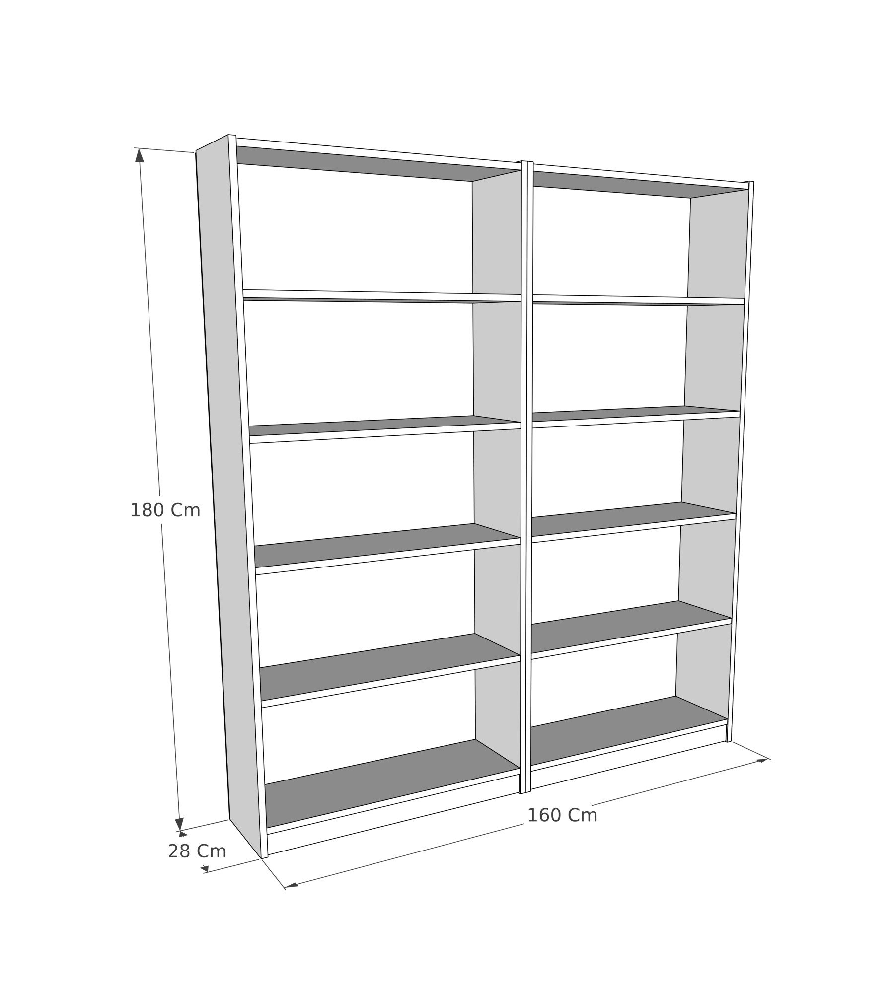 Bigs Bücherregal Holz Dunkelgrau