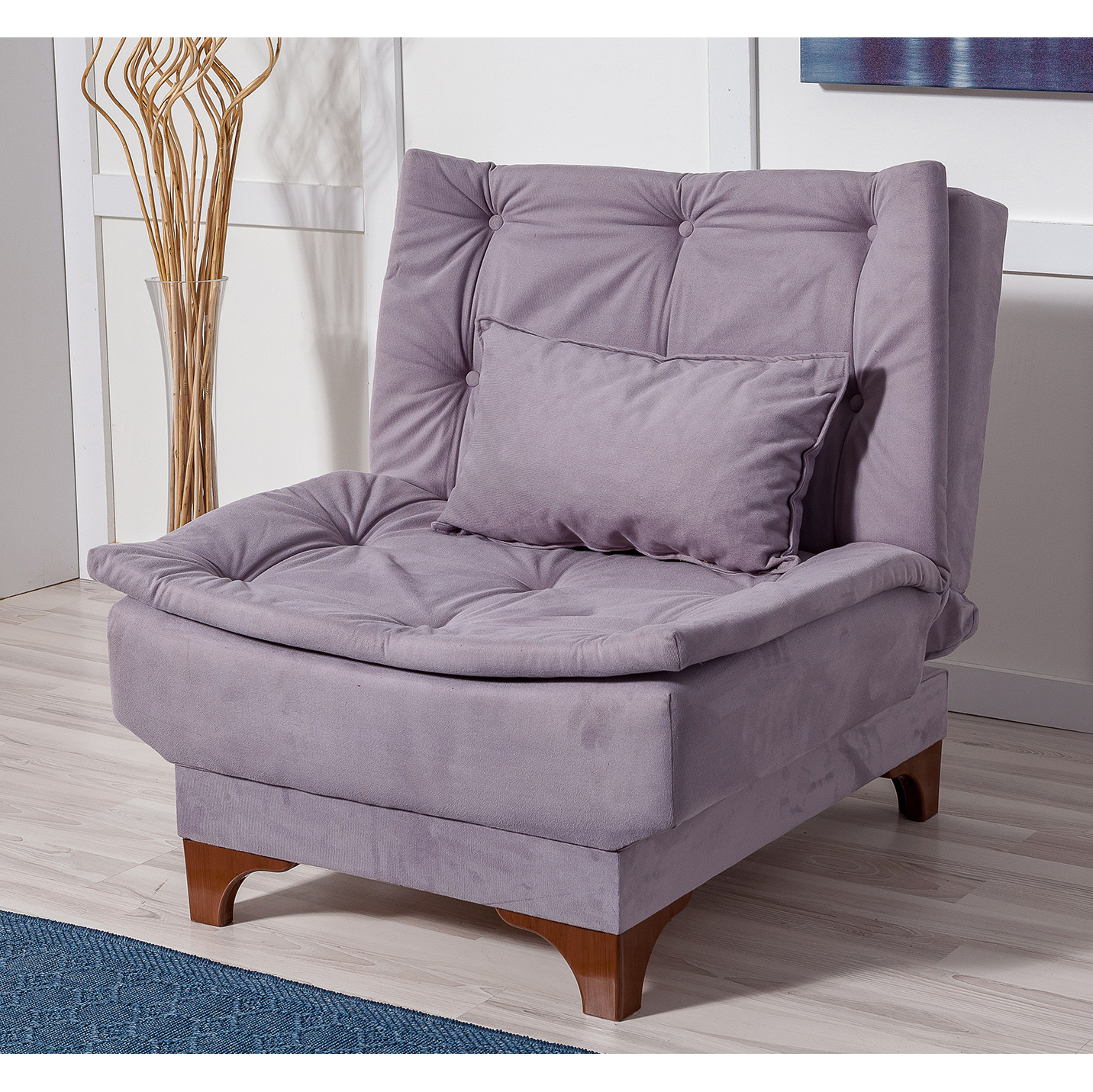 Kelebek Schlafsofa Set Holz Grau