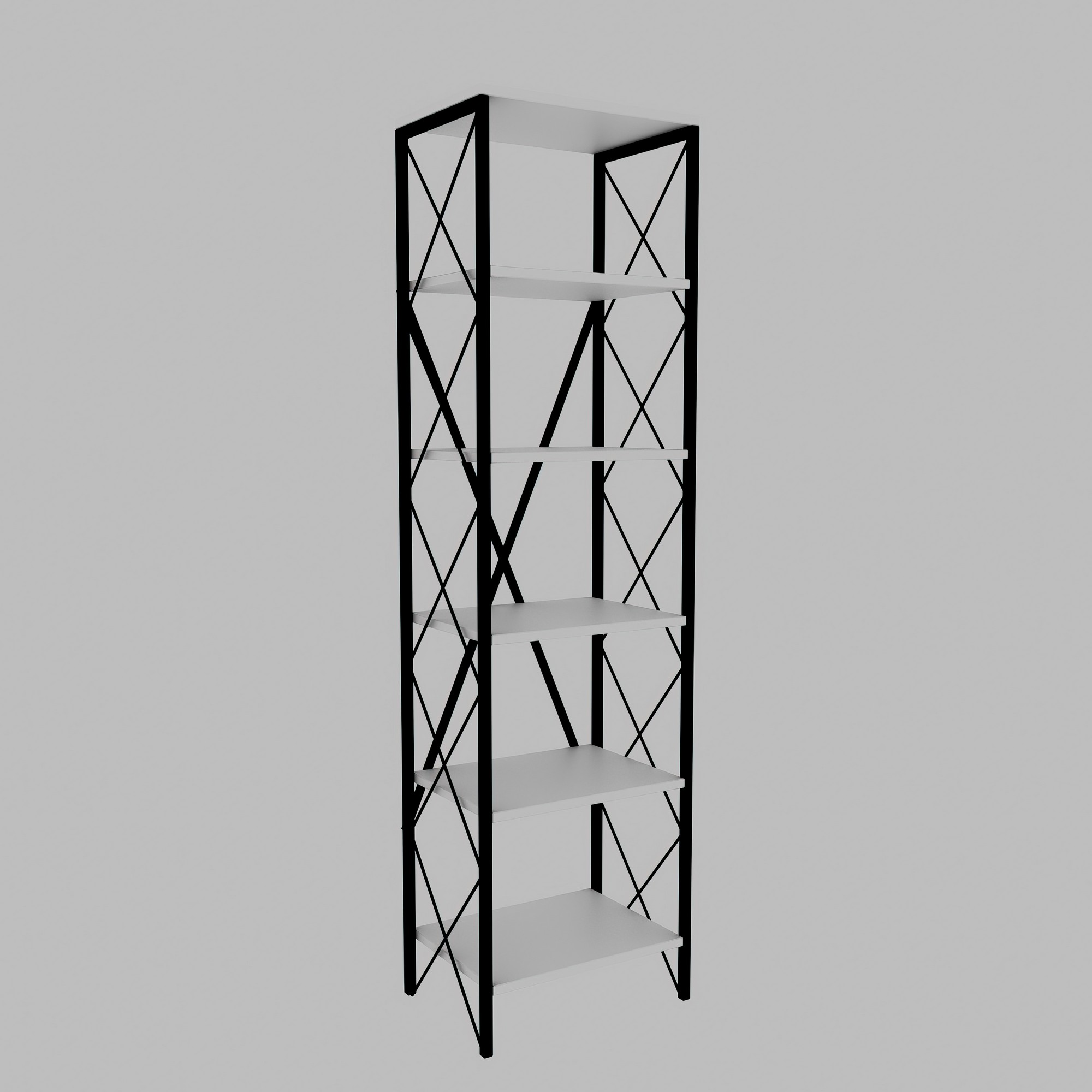 Suadiye Bookshelf Wood veneer White Black