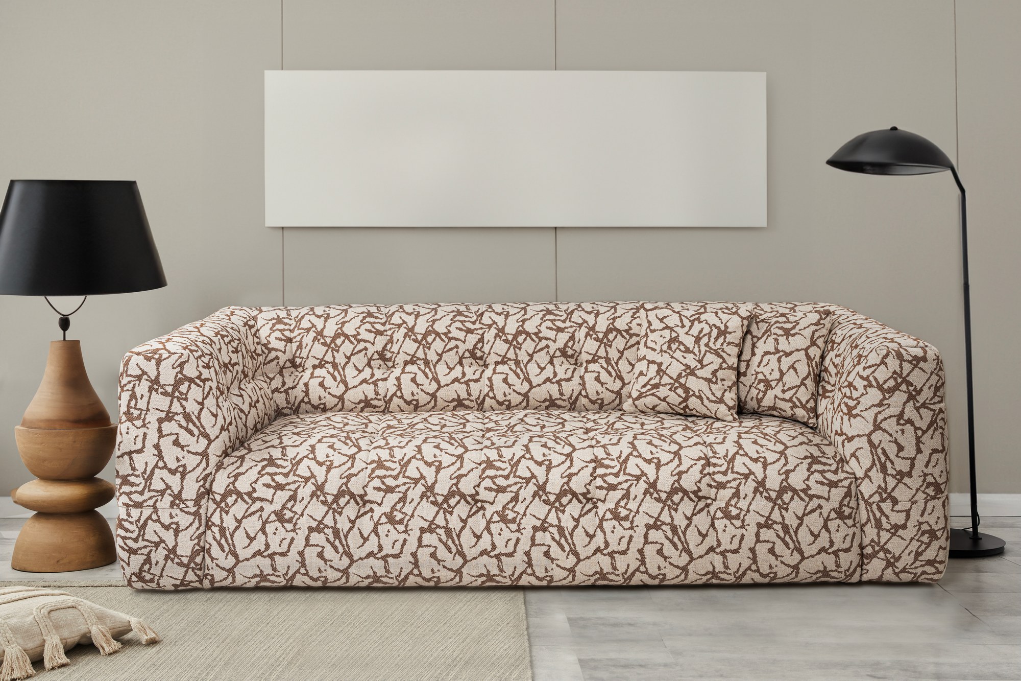 Cady Sofa 3-Sitzer Beige Gemustert