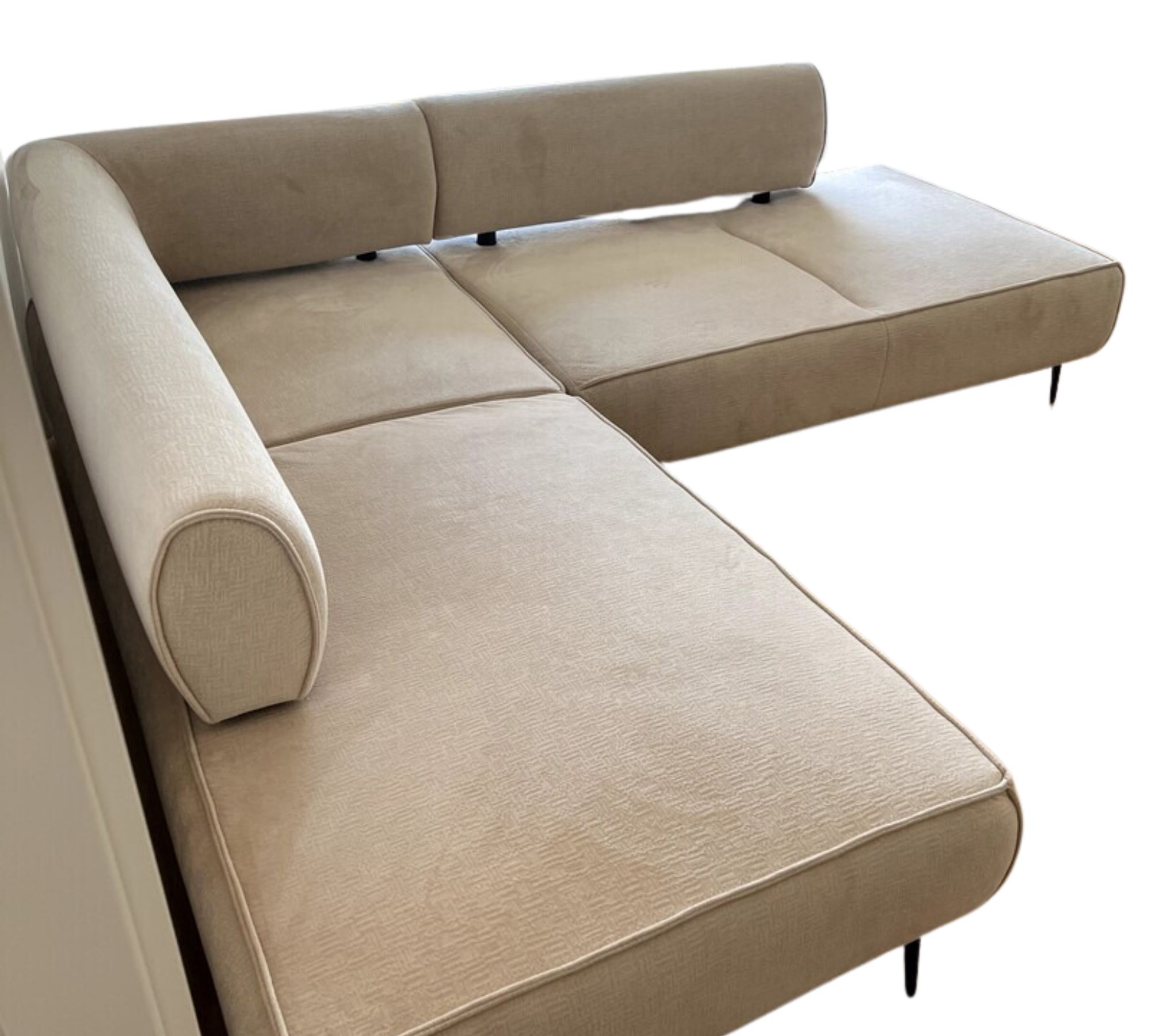 Sofa Récamiere Links Samt Creme