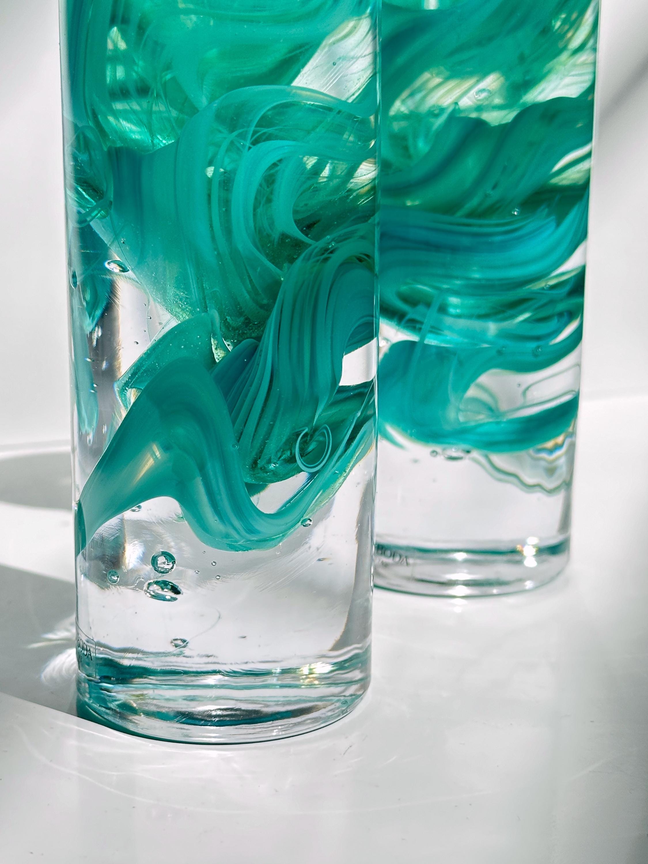2x Atoll Kerzenständer Glas Grün
