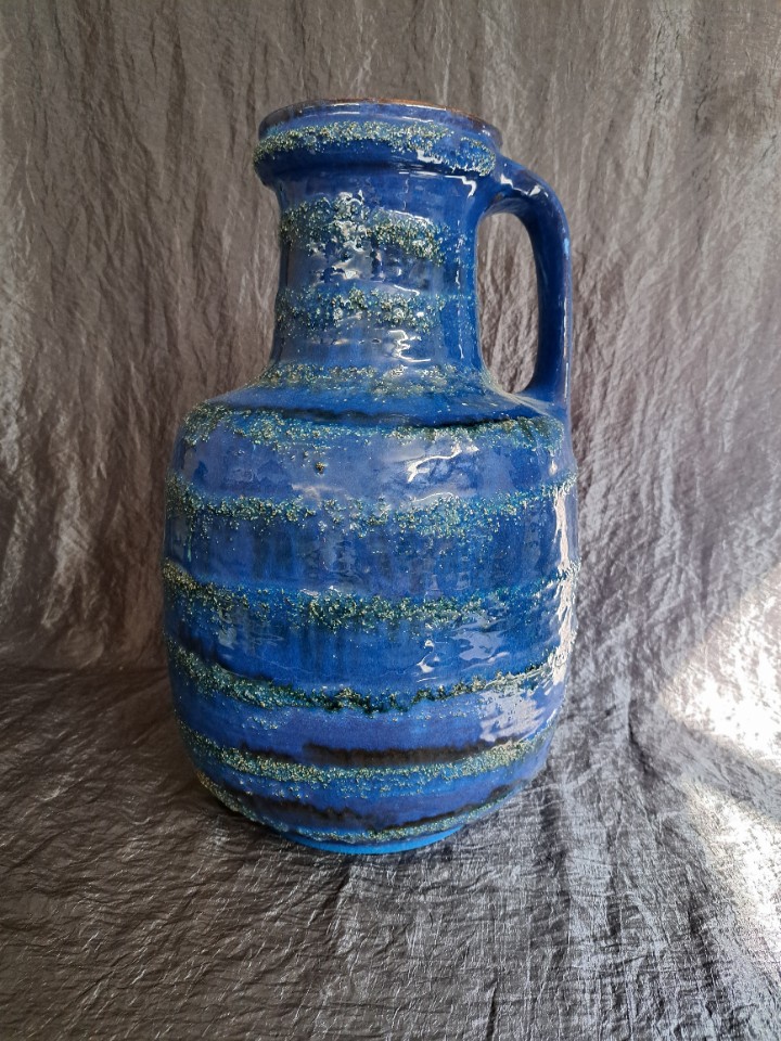 Vintage Vase Keramik Blau