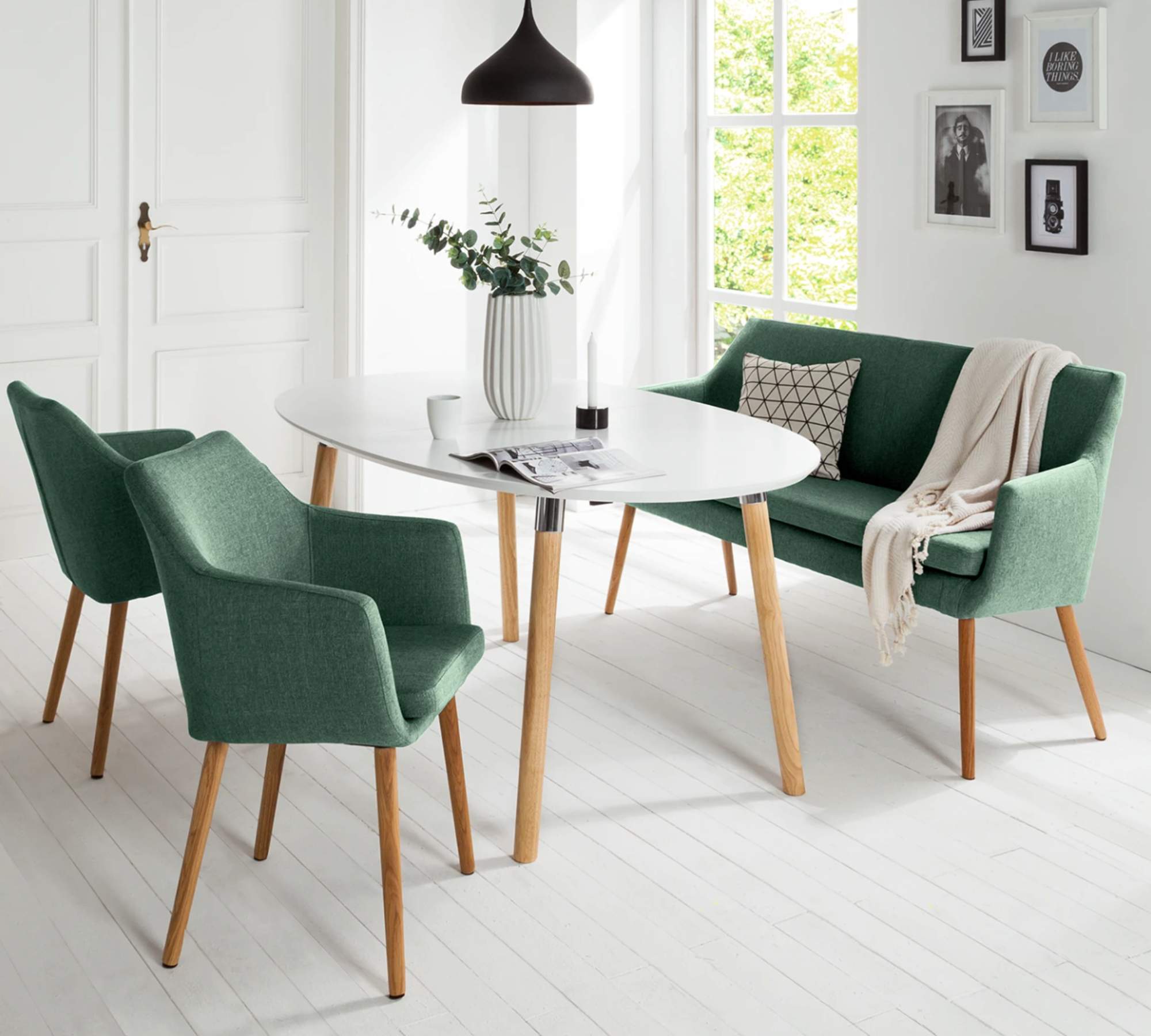 Armchair Solid wood Upholstery fabric Green