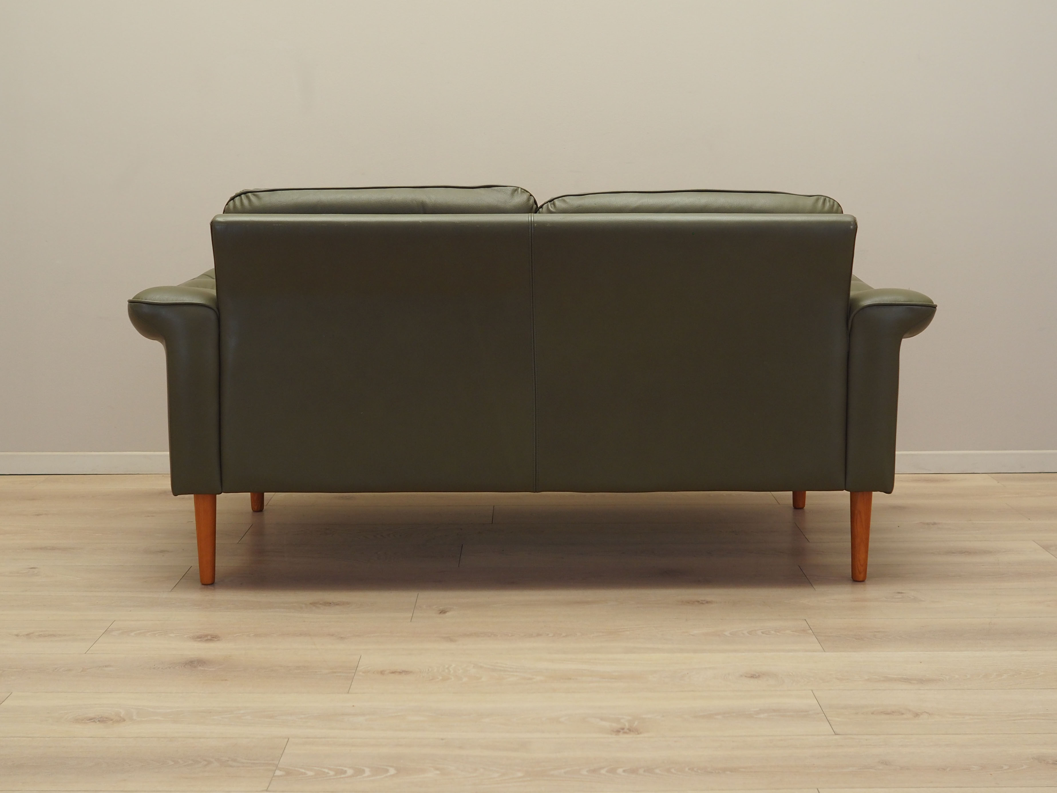 Sofa Leder Grün 1970er Jahre