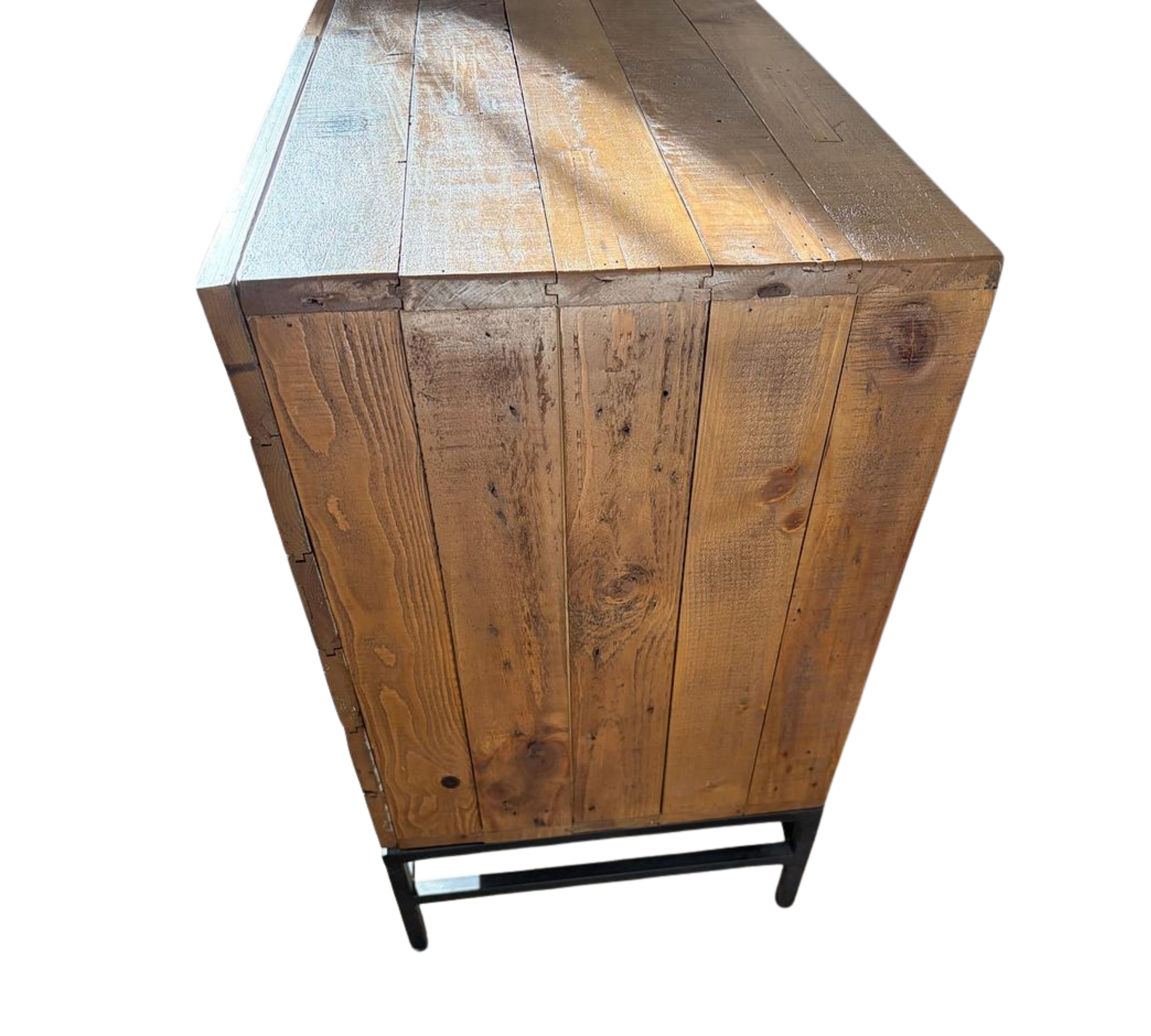 Grasby Sideboard Pinie Massivholz Braun Schwarz