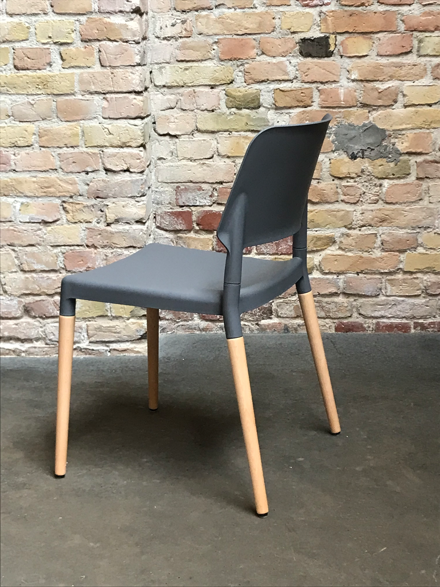 Belloch Stuhl Holz Kunststoff Grau