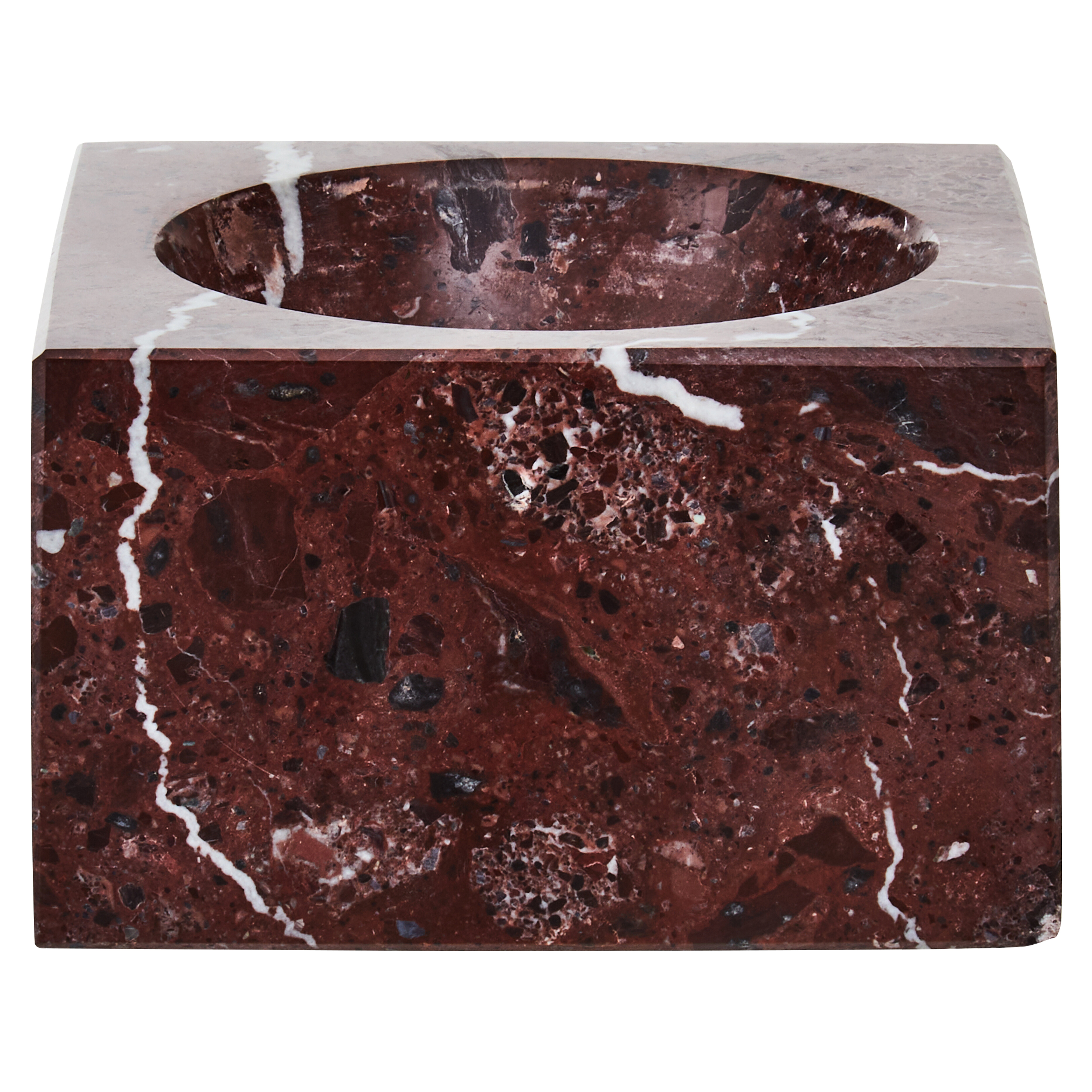 Salmo Square Red Marble Bowl
