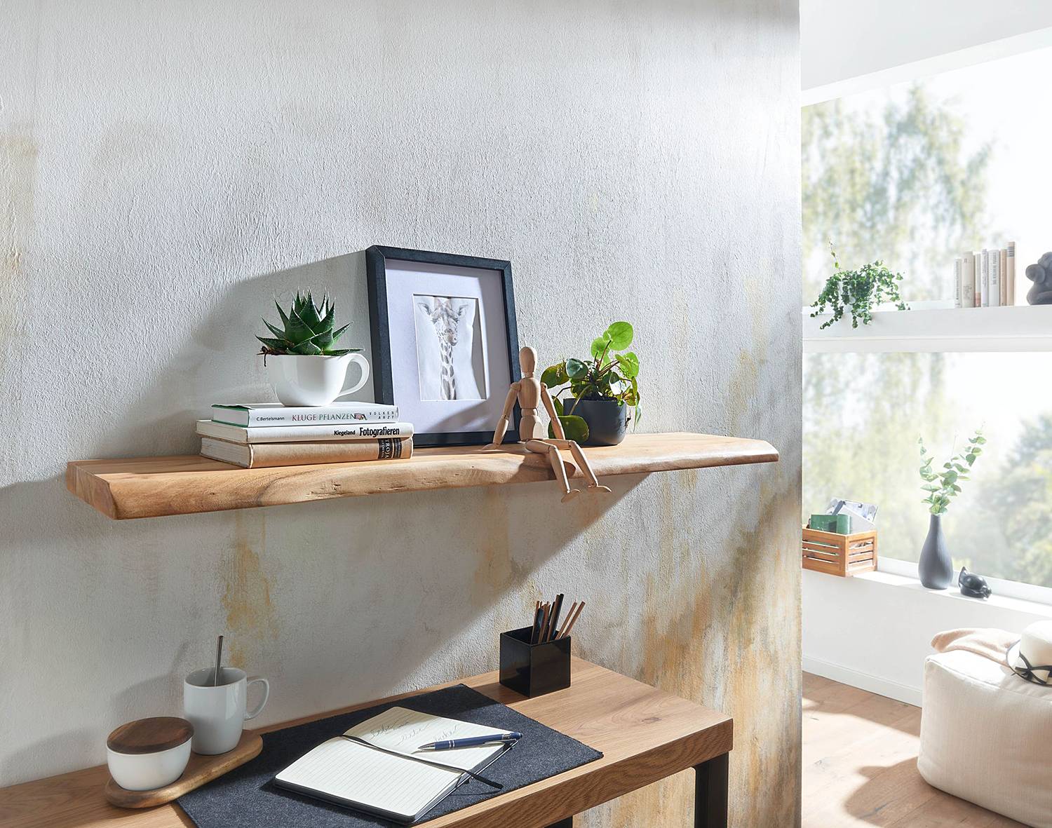 Padola Wandregal Akazie Massiv Braun