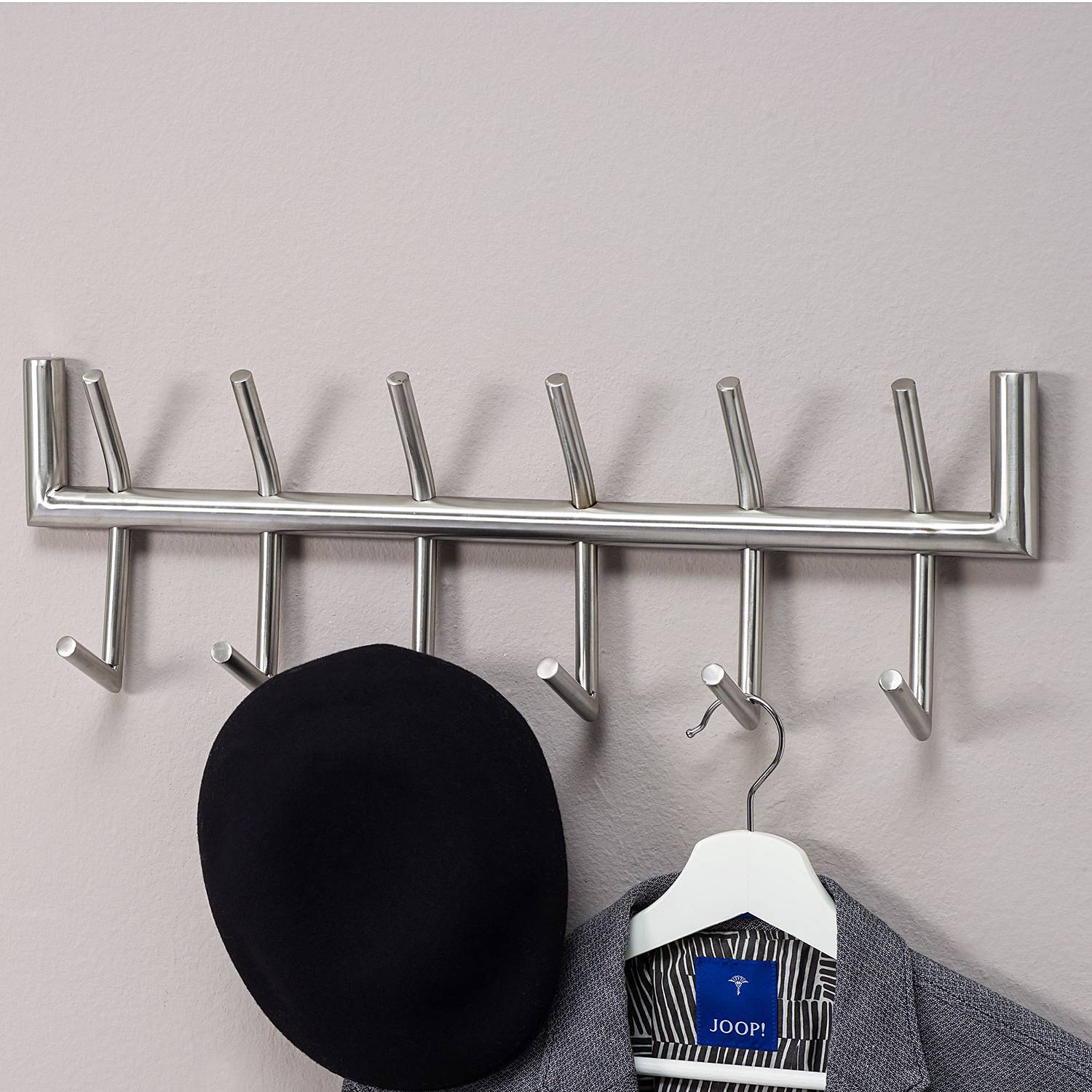 Wandgarderobe Starkow Stahl Silber