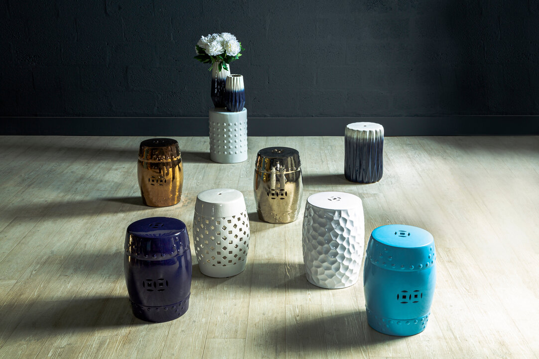 Azul Ombre Tischhocker Blau Weiß