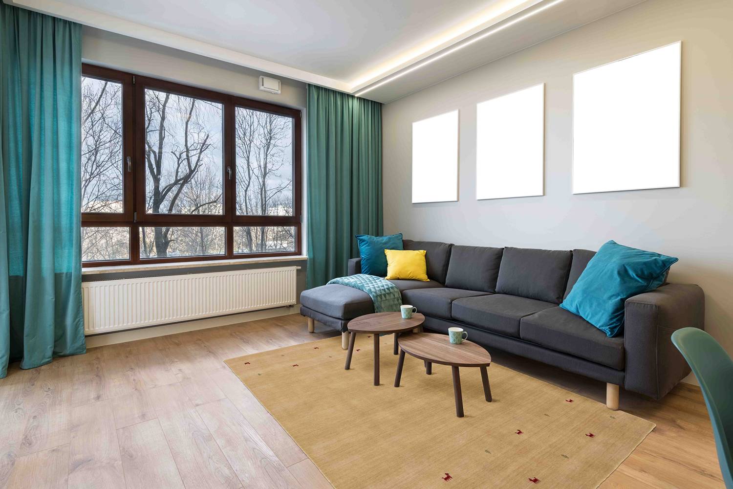 Gabbeh Uni Teppich Wolle Beige 60 x 90 cm