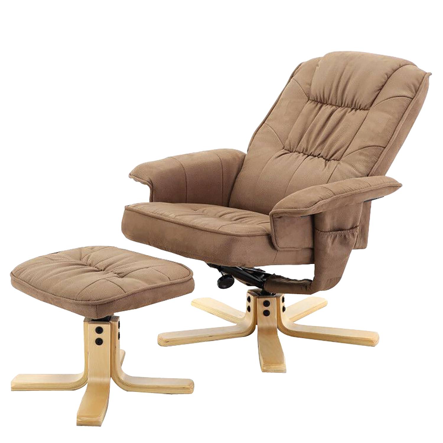 Canillo Relaxsessel mit Hocker Antiklederlook Nougat