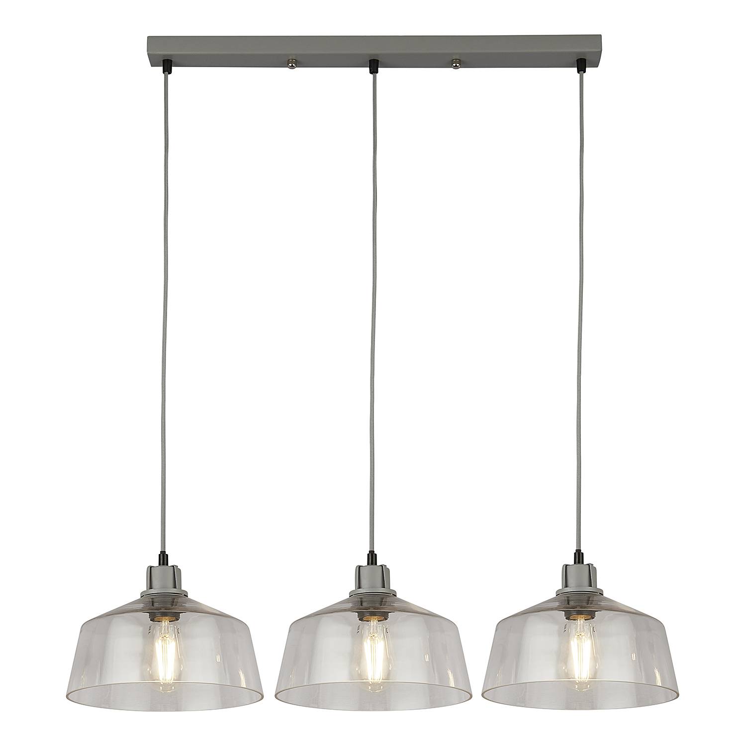 Odeon 3-light pendant light steel gray