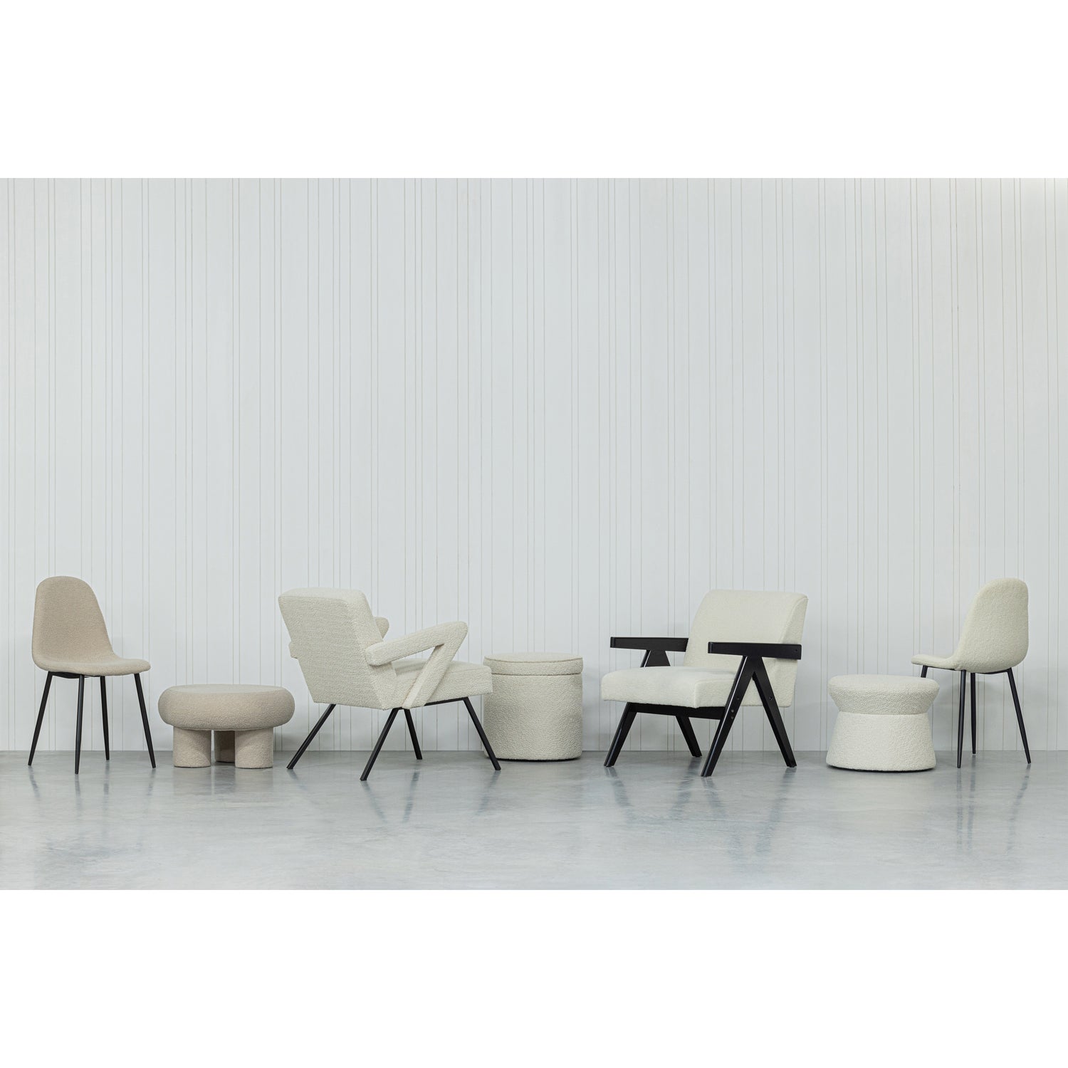 Lowie Sessel Creme Schwarz