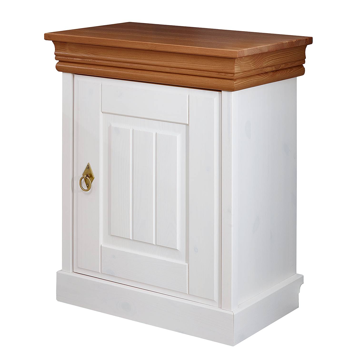 Nightstand Noret Pine Solid White Honey