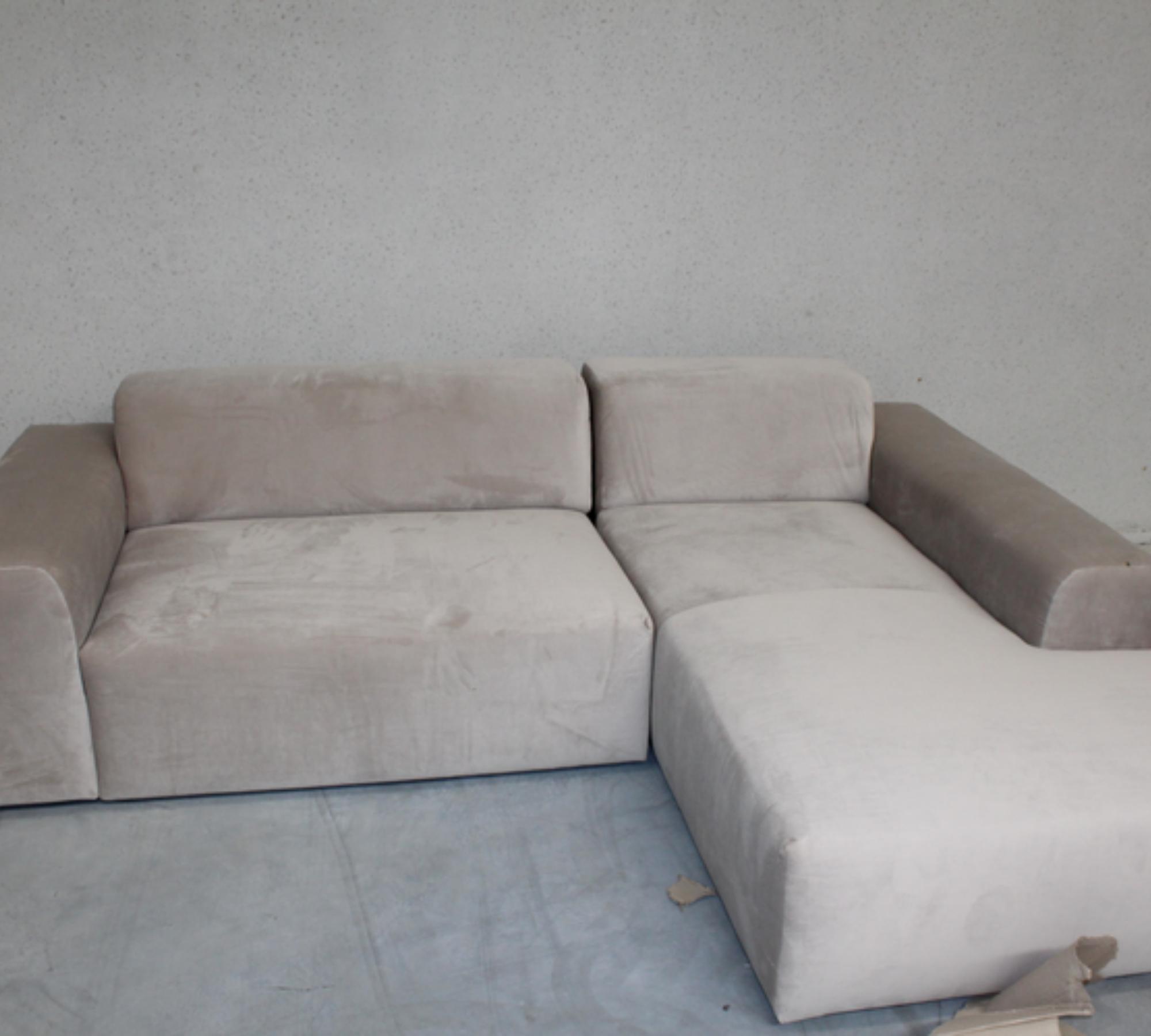 2-Sitzer Karen Récamiere Rechts Samt Beige