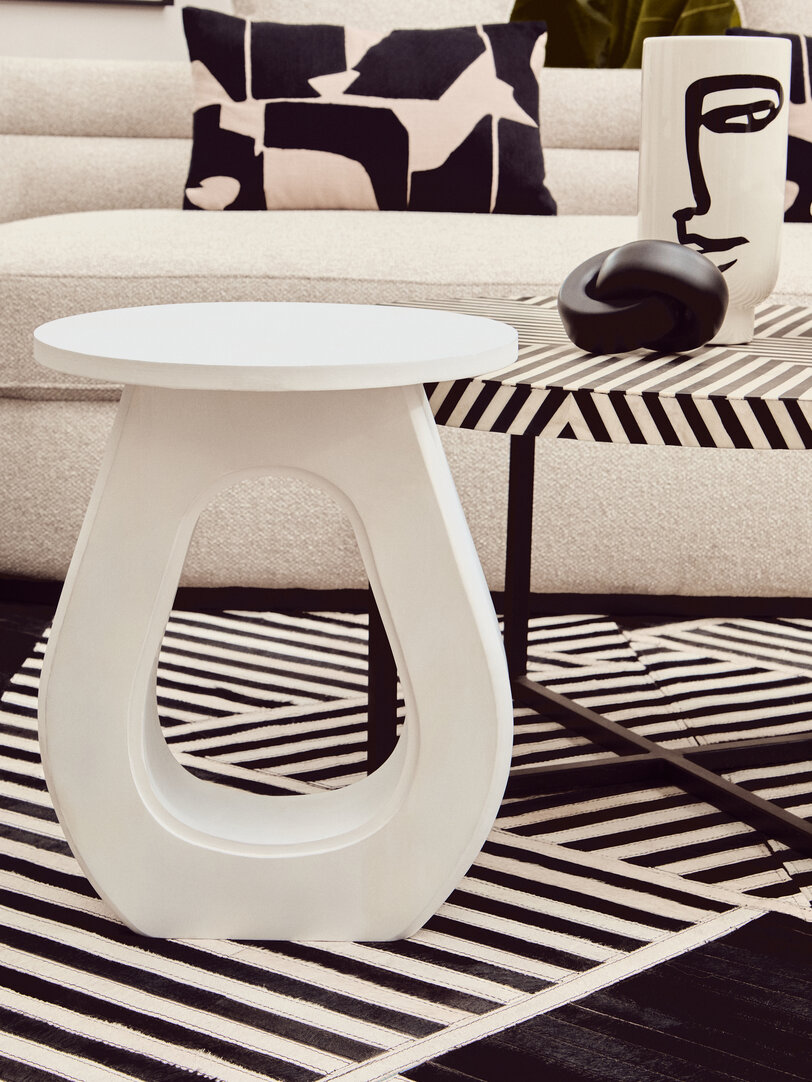 Walsa Side Table Mango Wood White