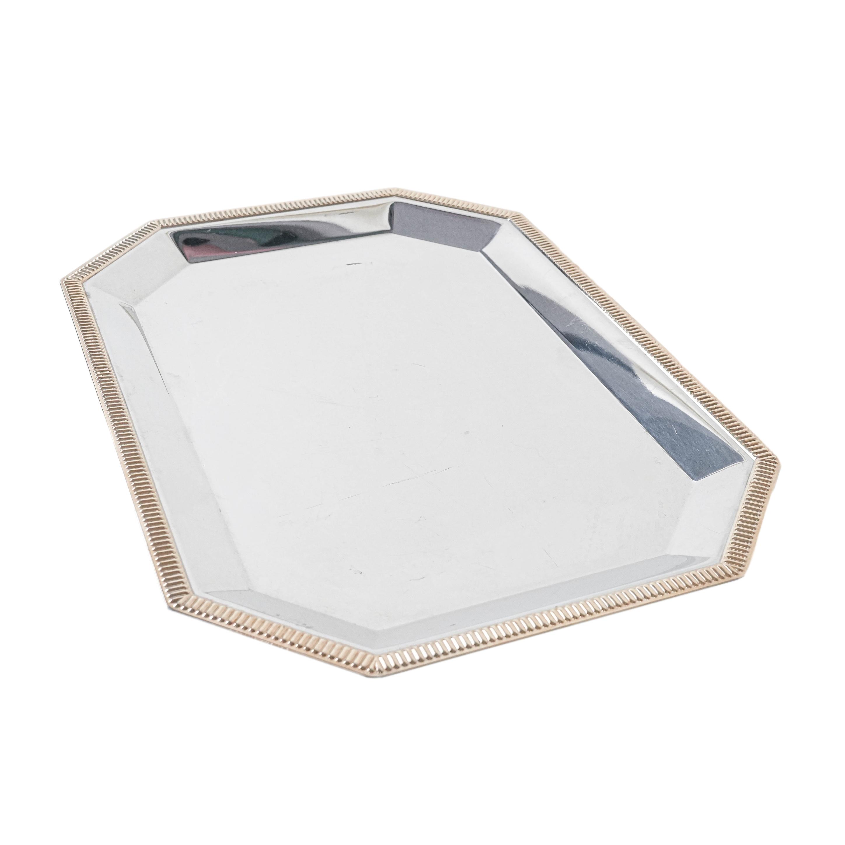 Tablett Edelstahl Silber