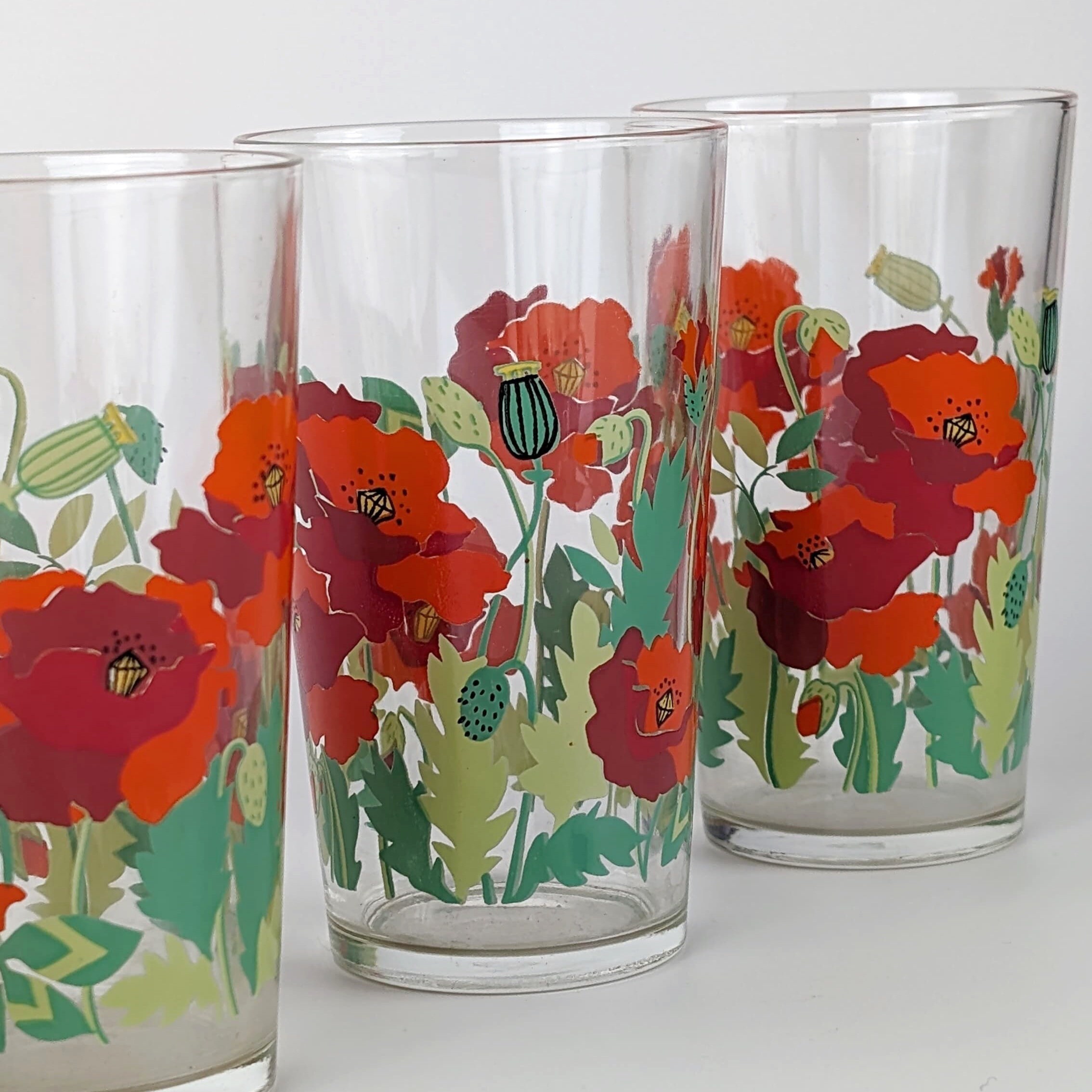 4x Vintage Wasserglas 1980er Jahre