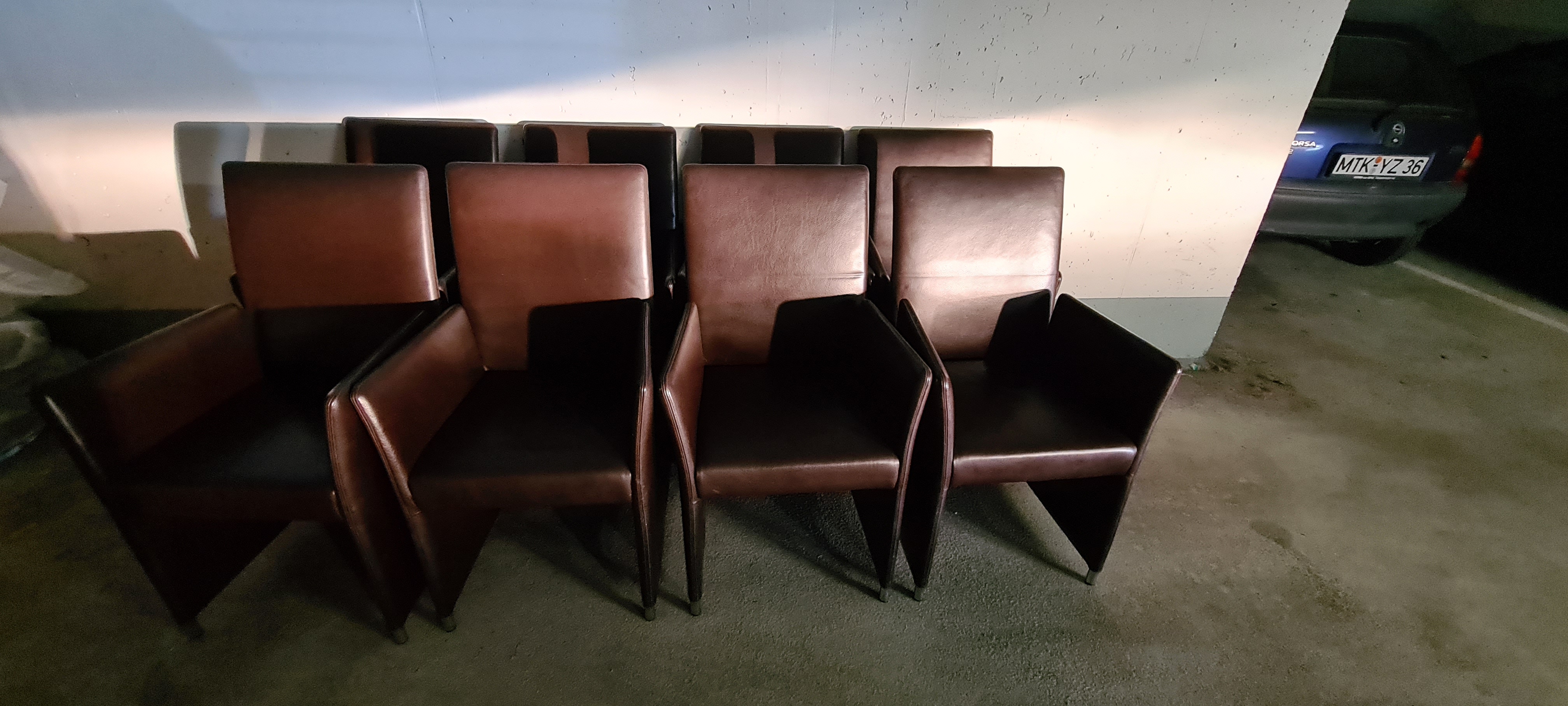 8x Jason 1420 Esszimmerstuhl Leder Metall Braun