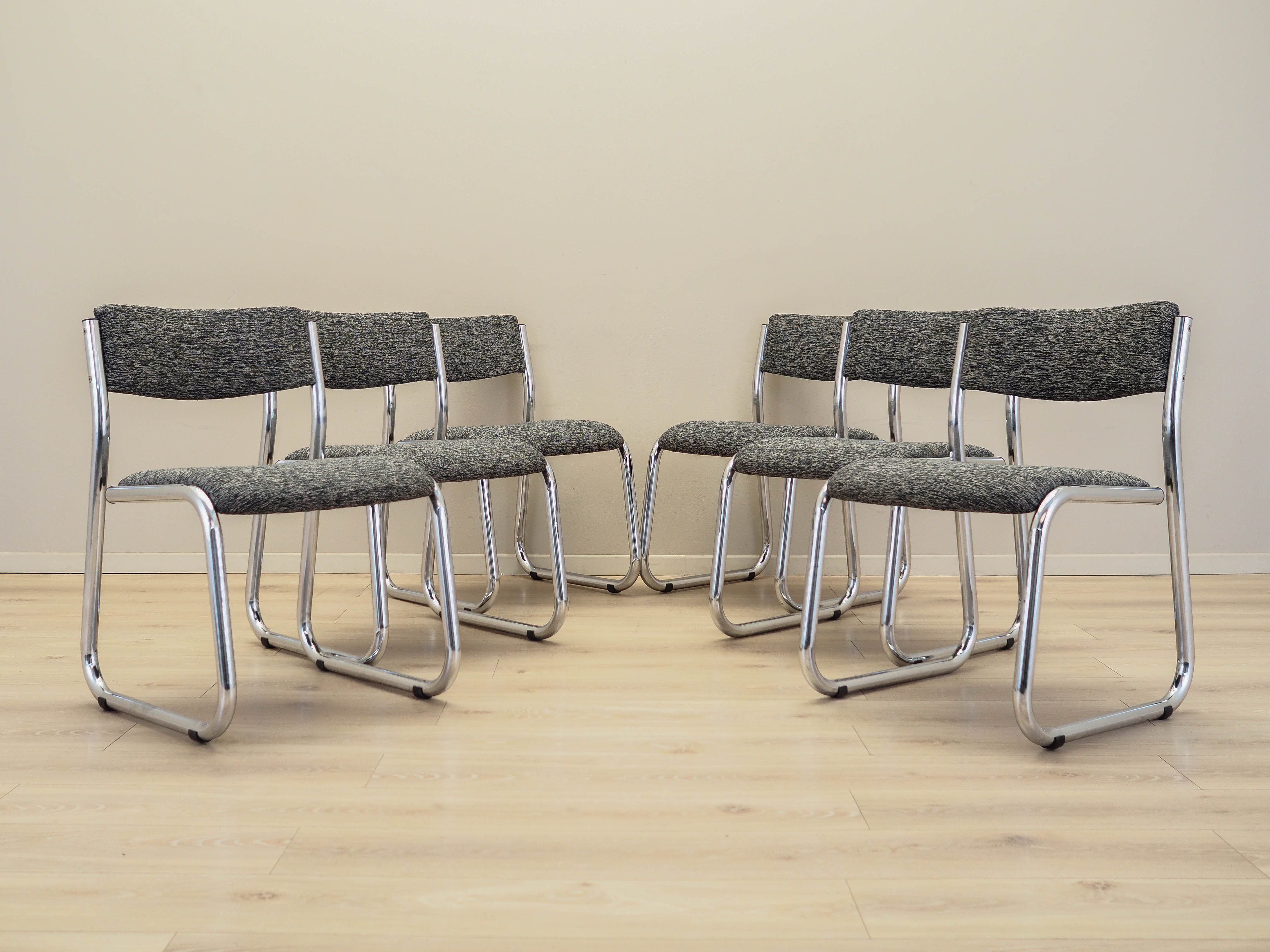 6x Chair Set Wood Brown 1980s