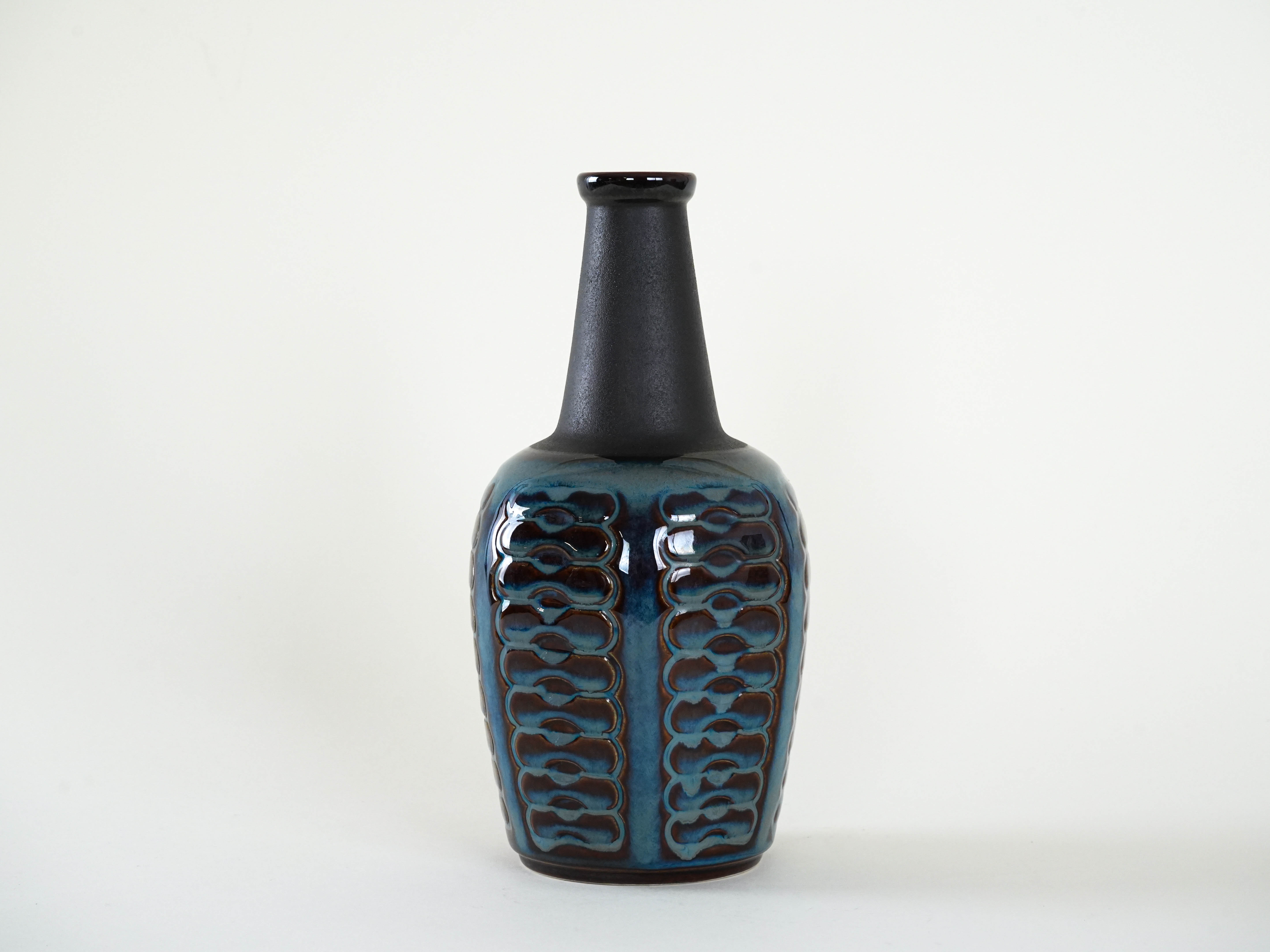 Vase Steinzeug Blau