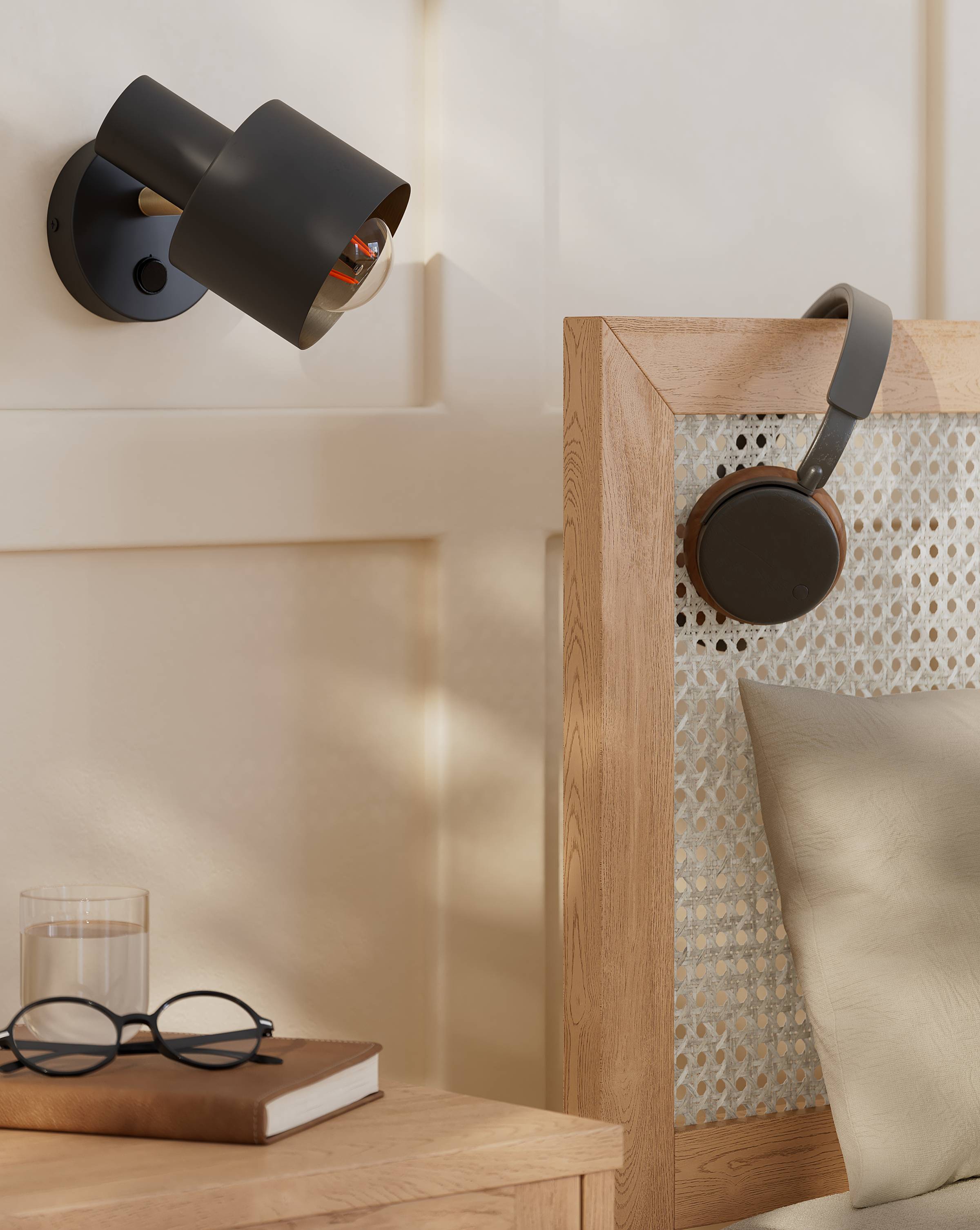 1-Flammig ISAK Wandleuchte Eisen Schwarz