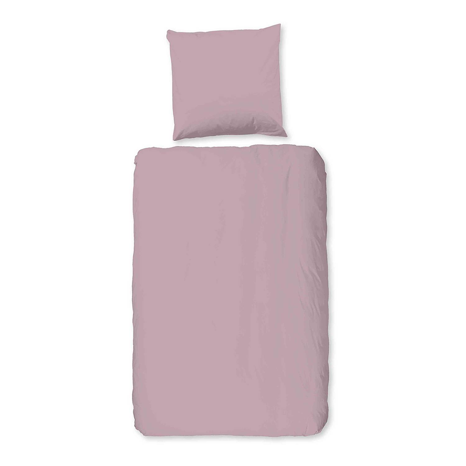 Renforce Bettwäsche mit Kissen Baumwolle Pink 135 x 200 cm