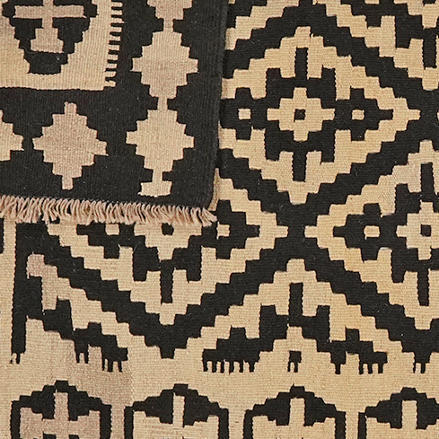 Kilim Gashgai Teppich Braun Schwarz