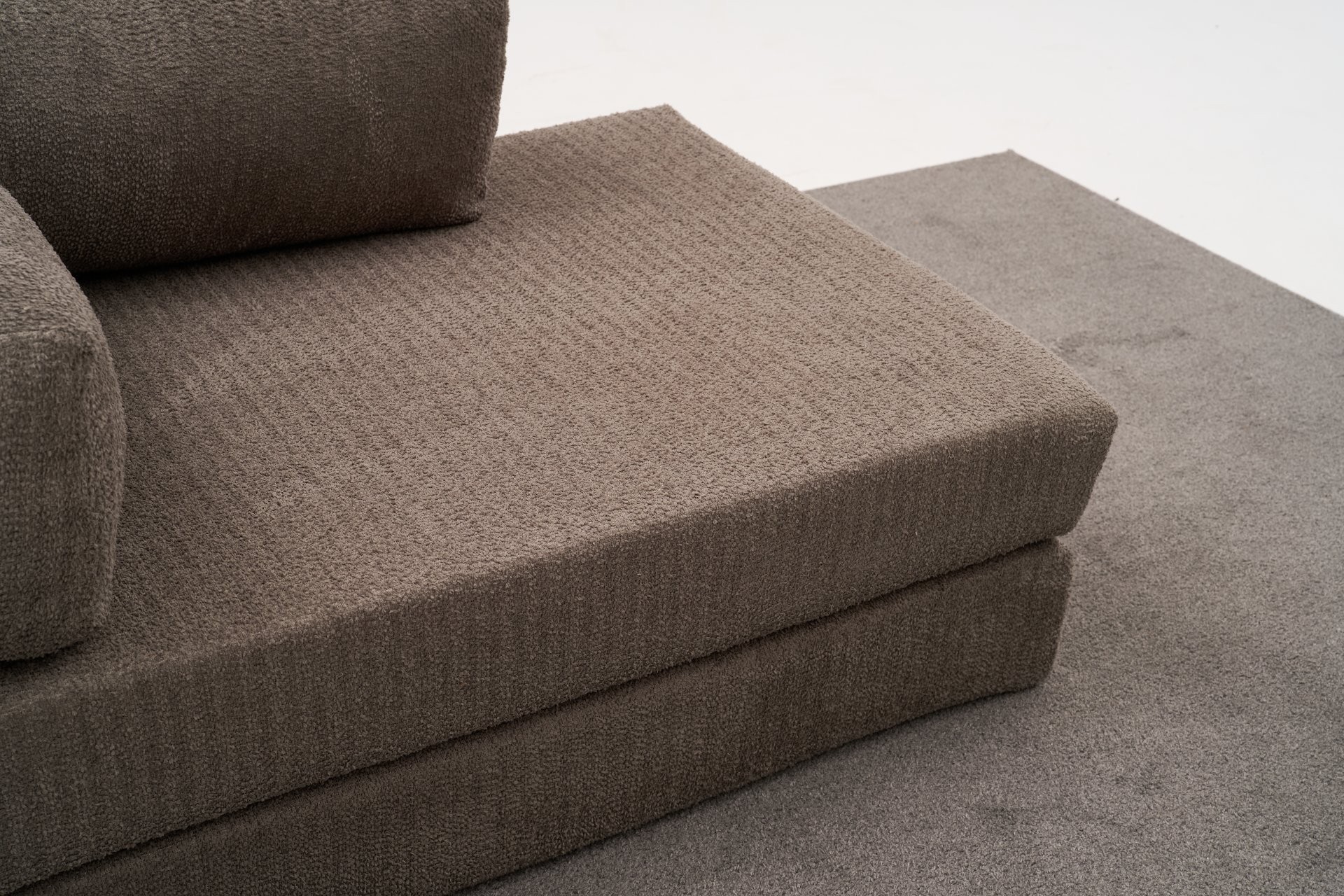 Comfort Schlafsofa Récamiere Rechts Grau