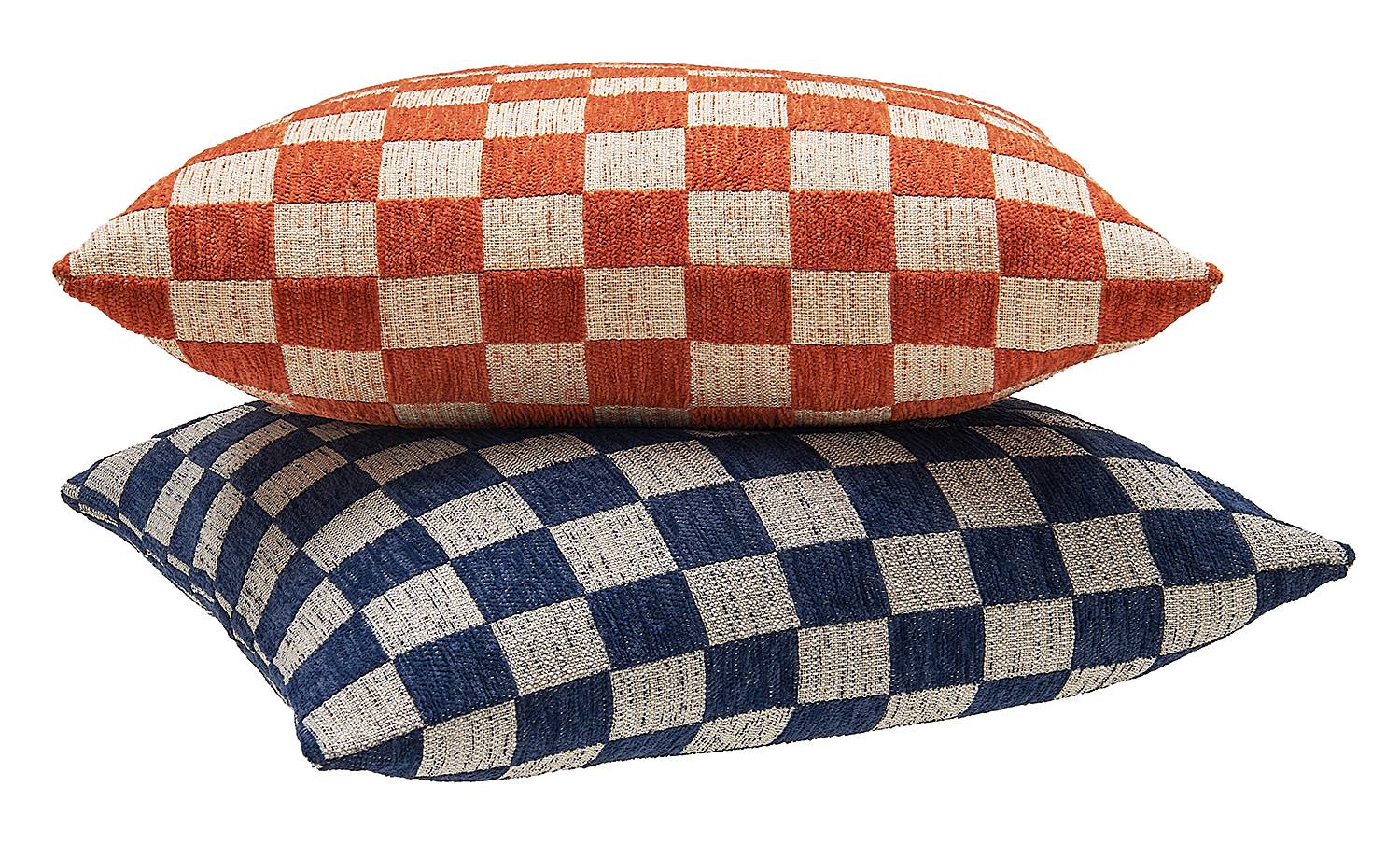 Checkerbox Cushion Cover Navy Blue 45x45cm