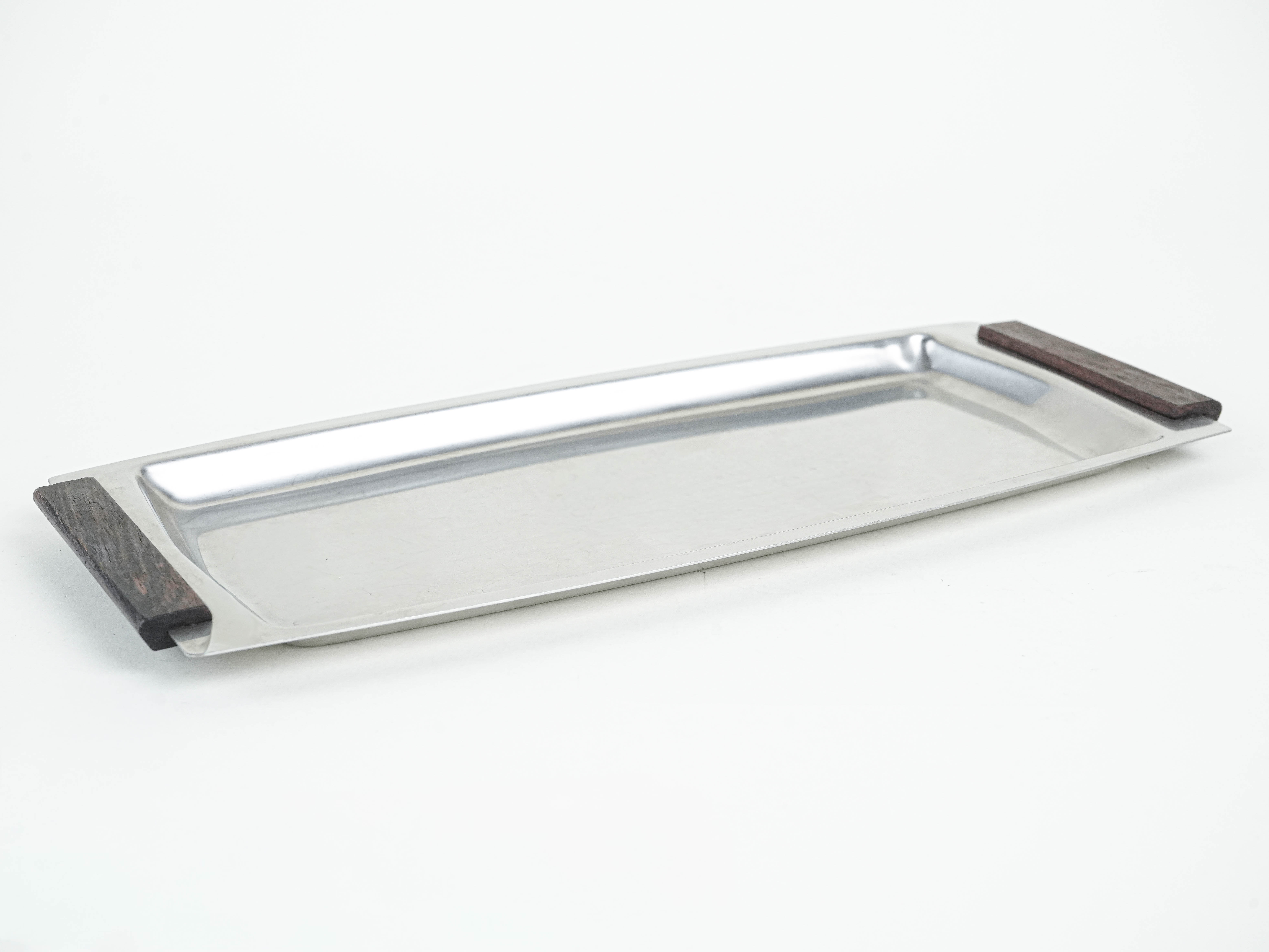 Edelstahtablett 1970er Jahre