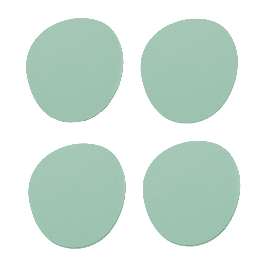 4x Stone Untersetzer 100% Recyceltes Leder Mint