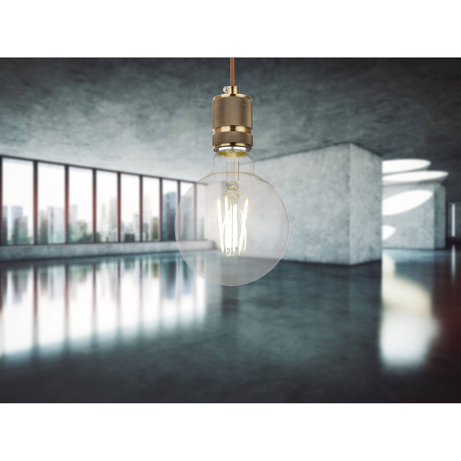 LED-Leuchtmittel Penpoll Klarglas / Eisen 1-flammig