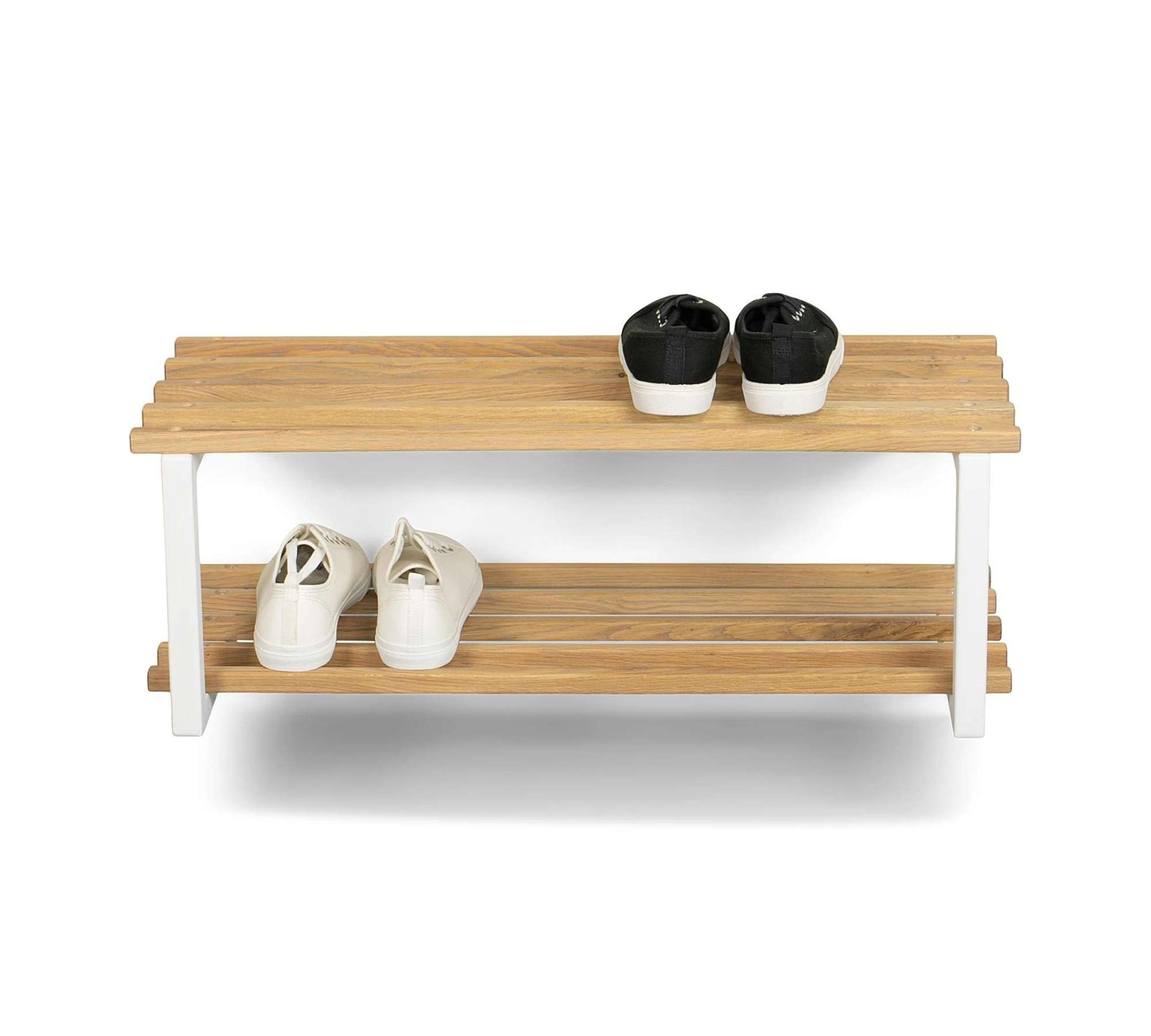 Schuhregal Holz Metall Creme