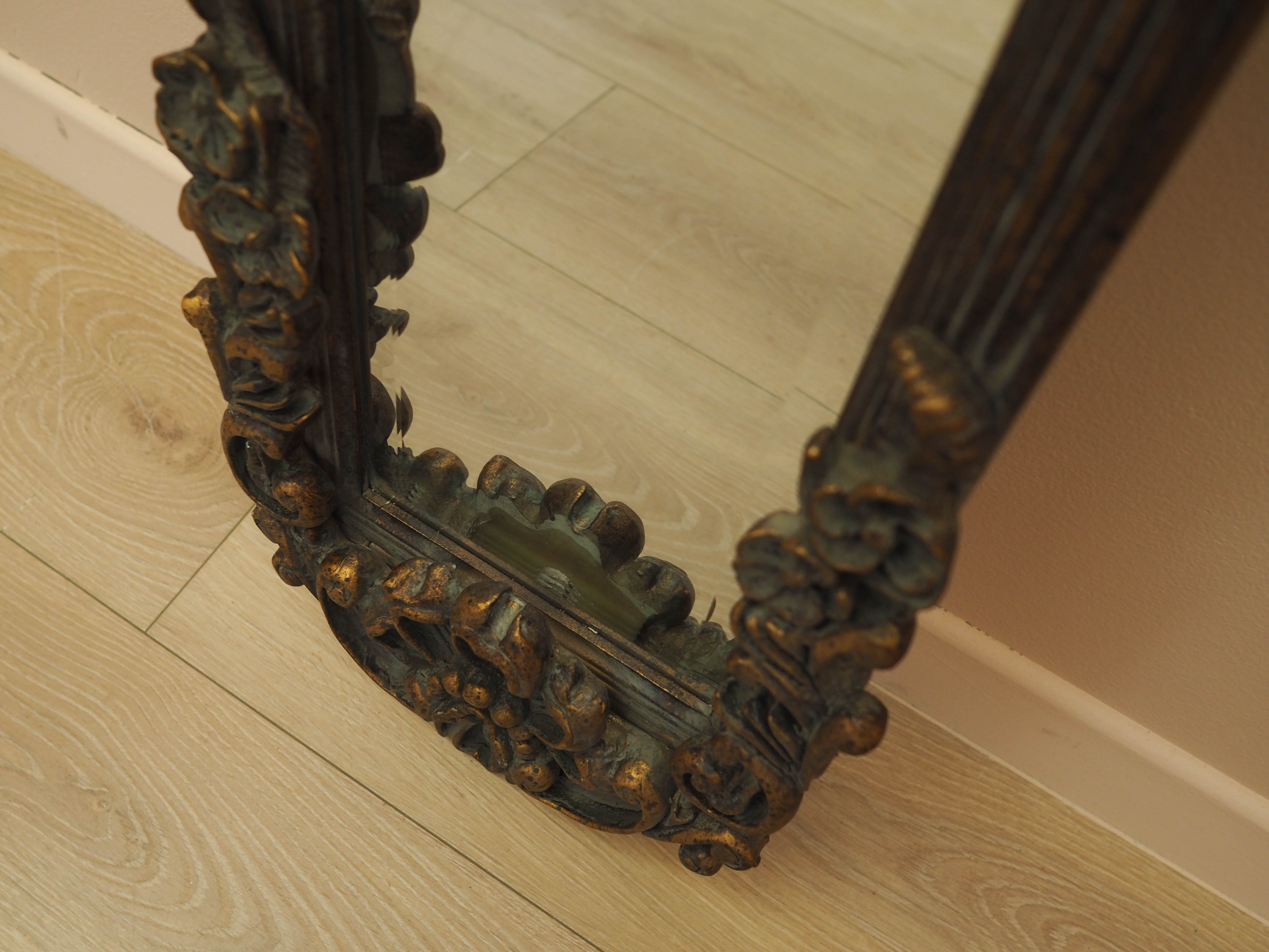 Mirror in Brown Wooden Frame 1960s