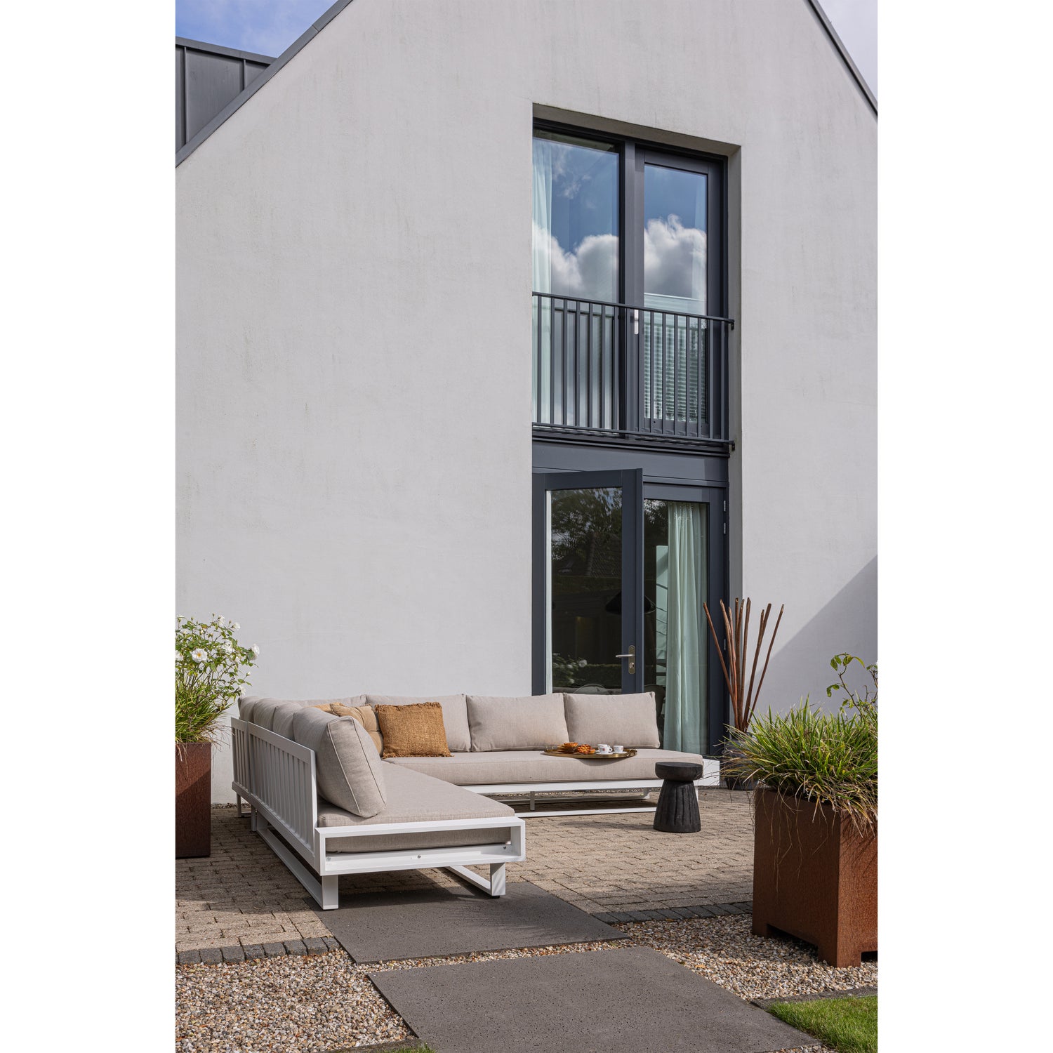 FLint Garten Ecksofa Aluminium Grau