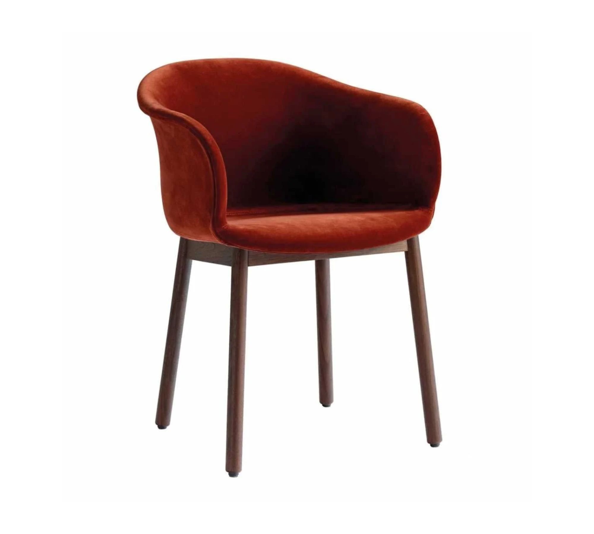 Elefy JH31 Armchair Velvet Wood Terracotta