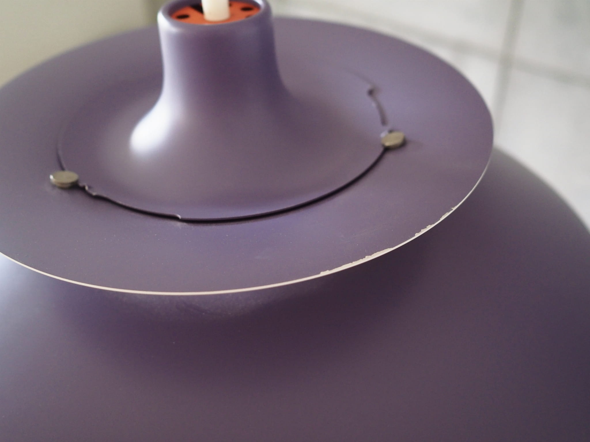 Vintage Pendant Lamp Metal Purple 1970s