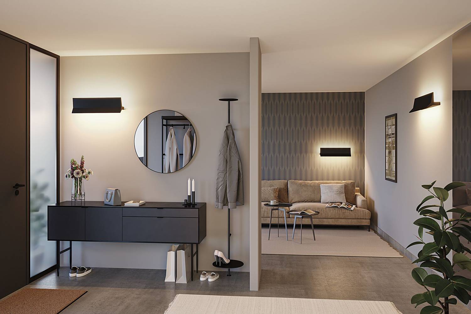 Stine Type A LED Wall Lamp Metal Black 1-light