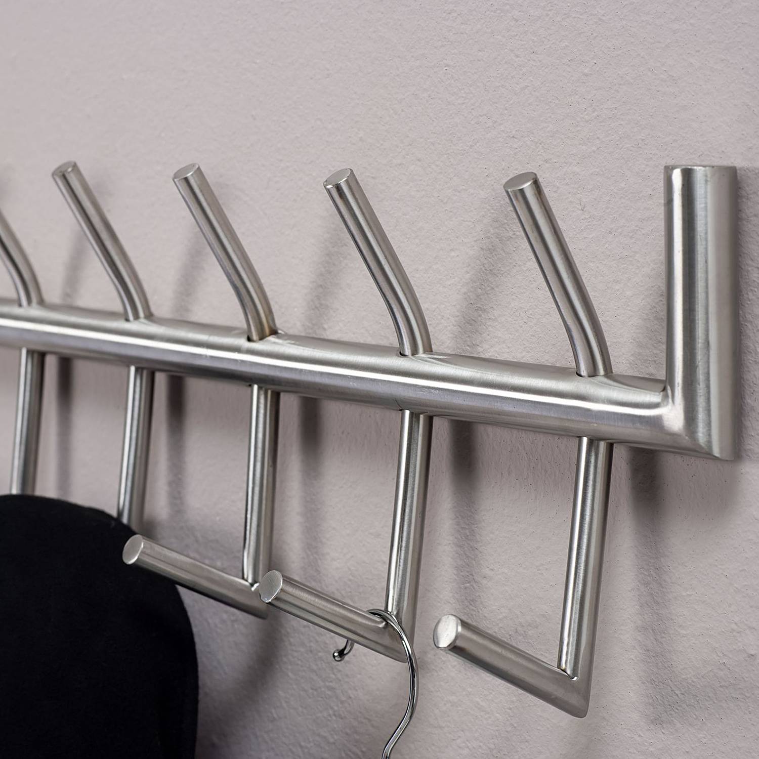 Wandgarderobe Starkow Stahl Silber