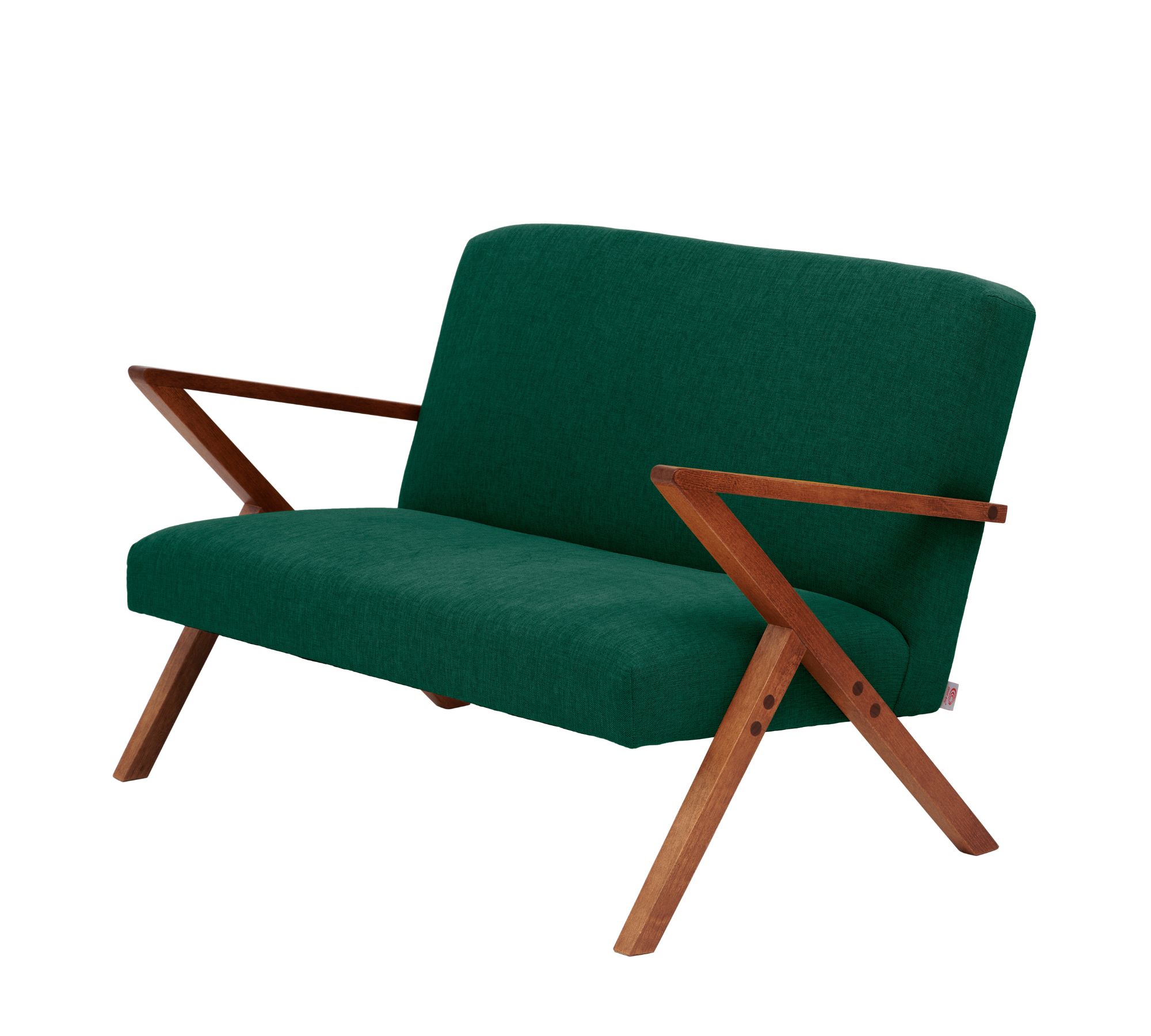 Retrostar Sofa New Life Buche Nussbaumoptik Opalgrün
