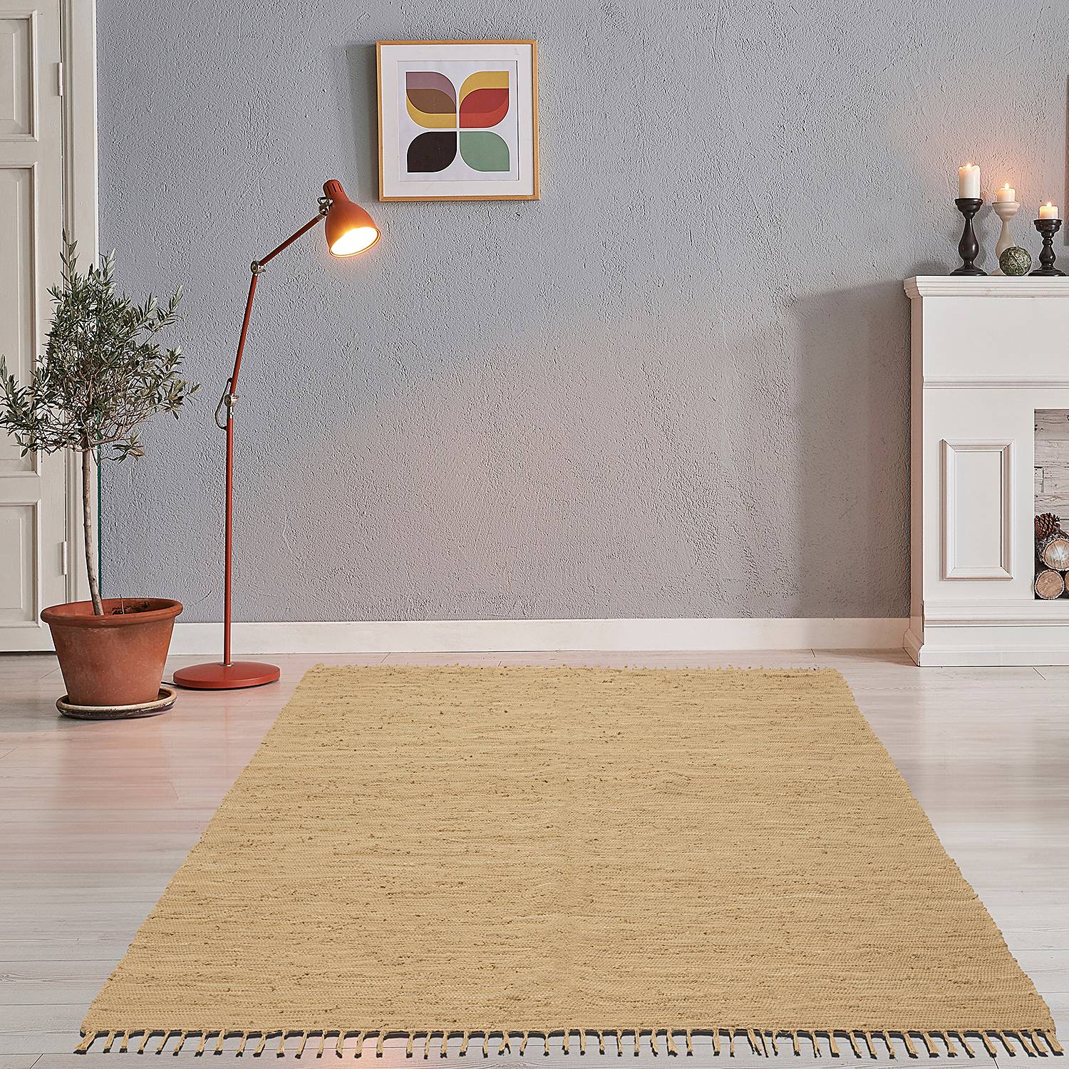 Happy Cotton Teppich Baumwolle Beige 40 x 60 cm