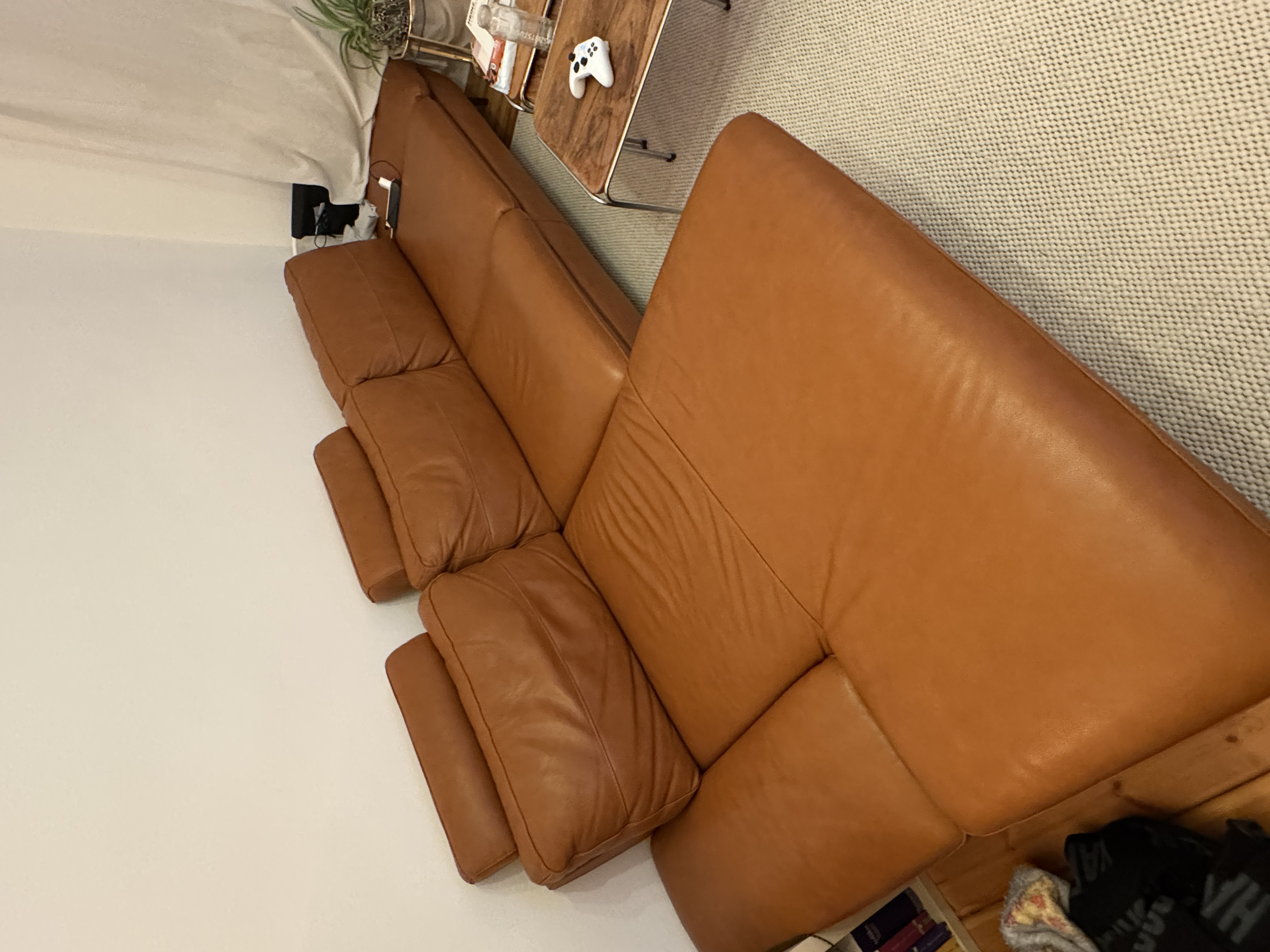 Sofa Récamiere Links Leder Braun