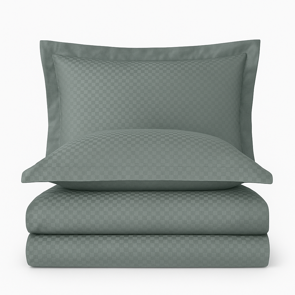 Set biancheria da letto a quadri 2 pezzi 100% cotone Ranforce 140x200cm