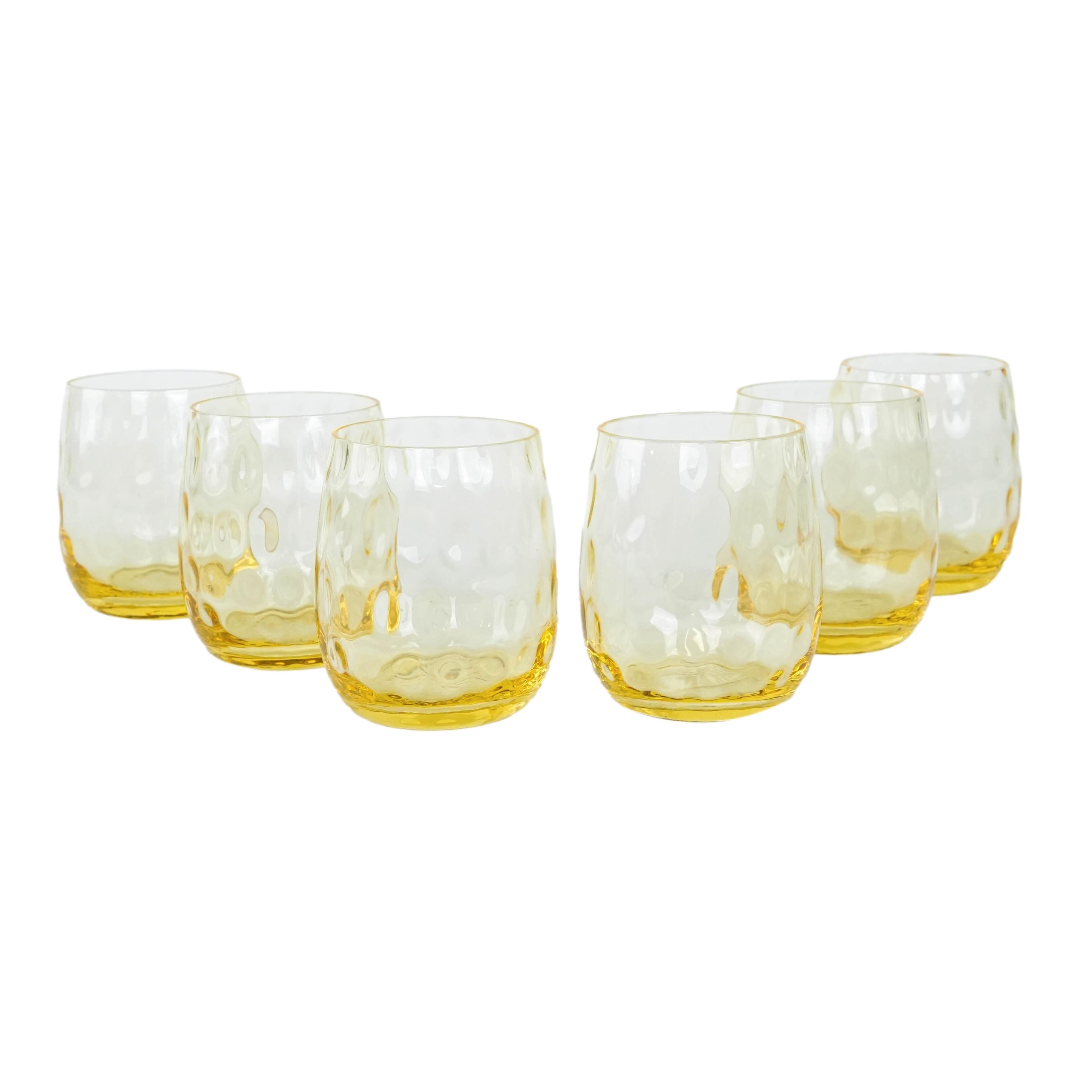 Gläser-Set 6-Teilig Gelb Transparent 1970er Jahre