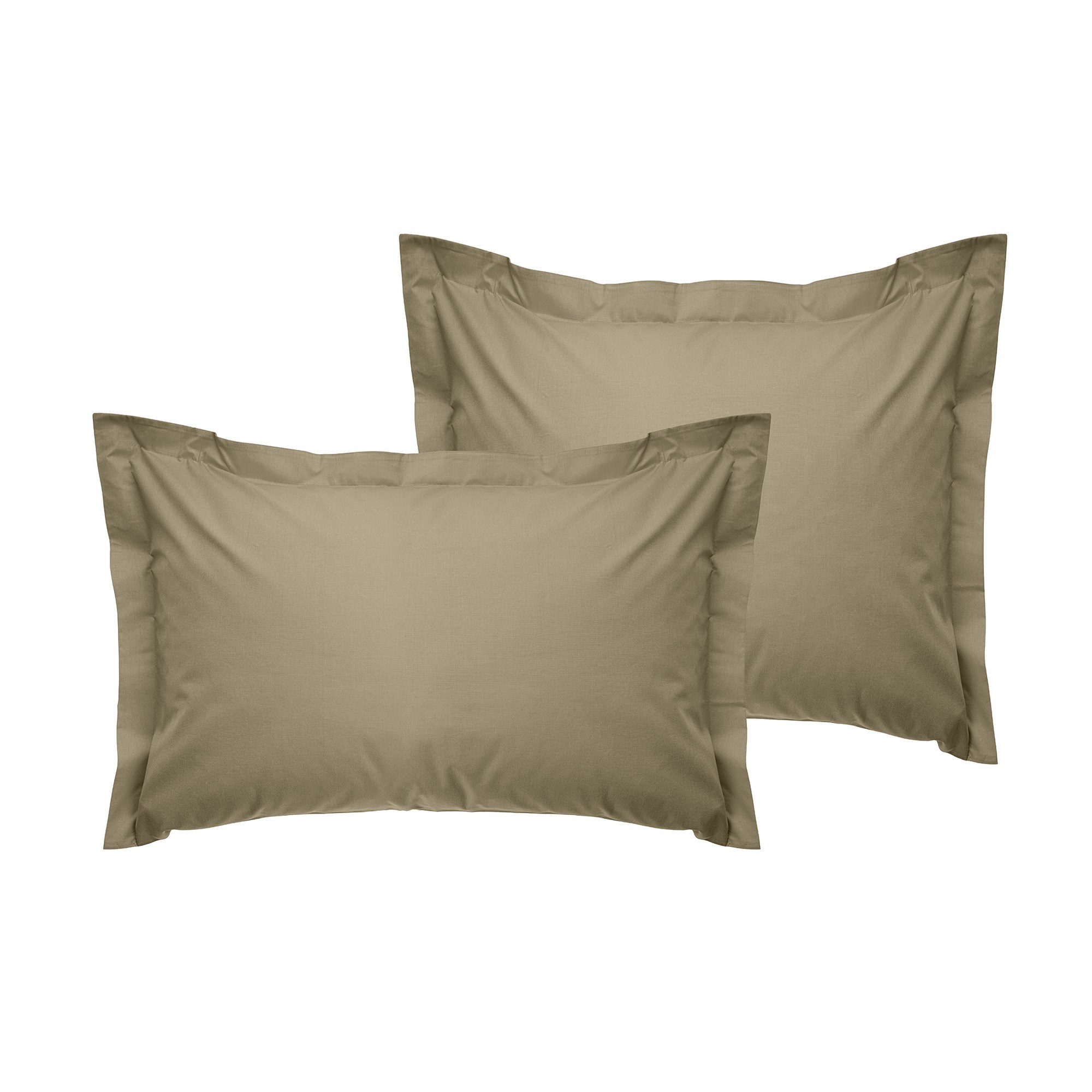 2x Pillowcase Ranforce Cotton Beige
